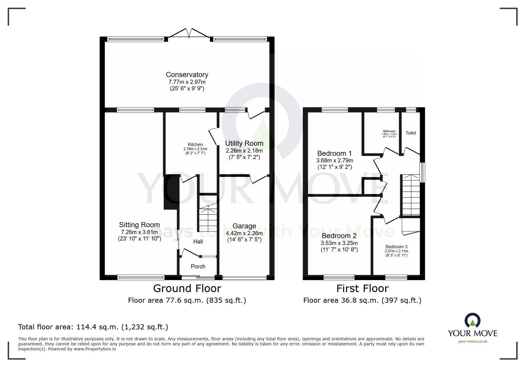Floorplan of 3 bedroom Semi Detached House for sale, Beatty Road, Eastbourne, East Sussex, BN23