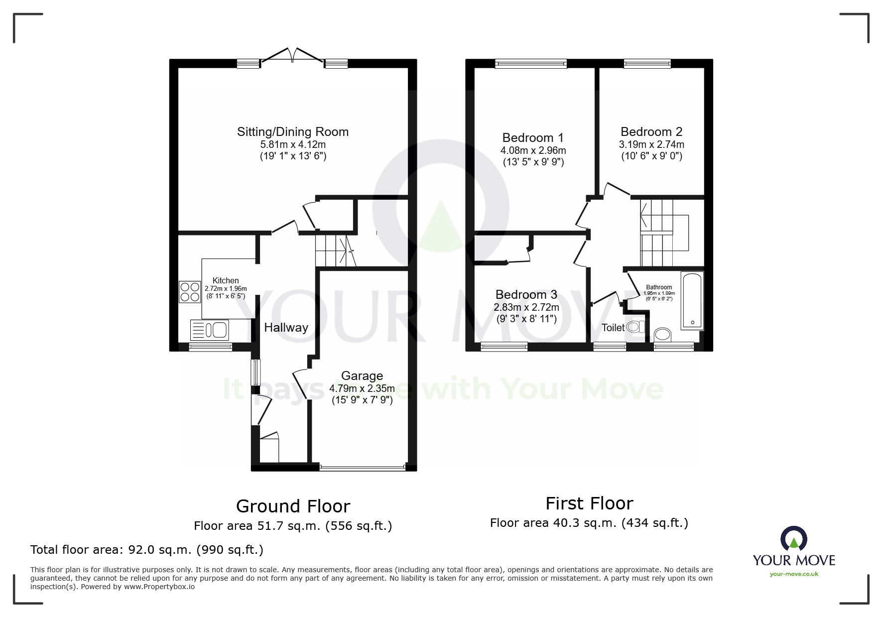 Floorplan of 3 bedroom Mid Terrace House for sale, Princes Road, Eastbourne, East Sussex, BN23