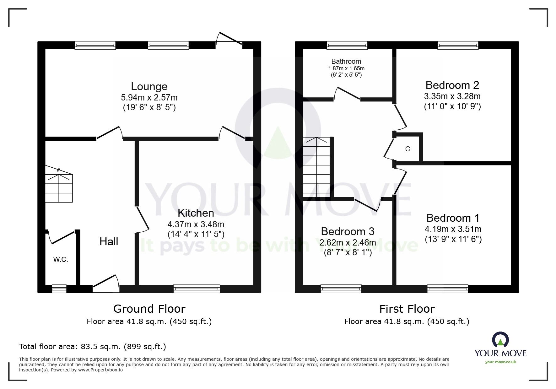 Floorplan of 3 bedroom Semi Detached House for sale, Larkspur Drive, Eastbourne, East Sussex, BN23