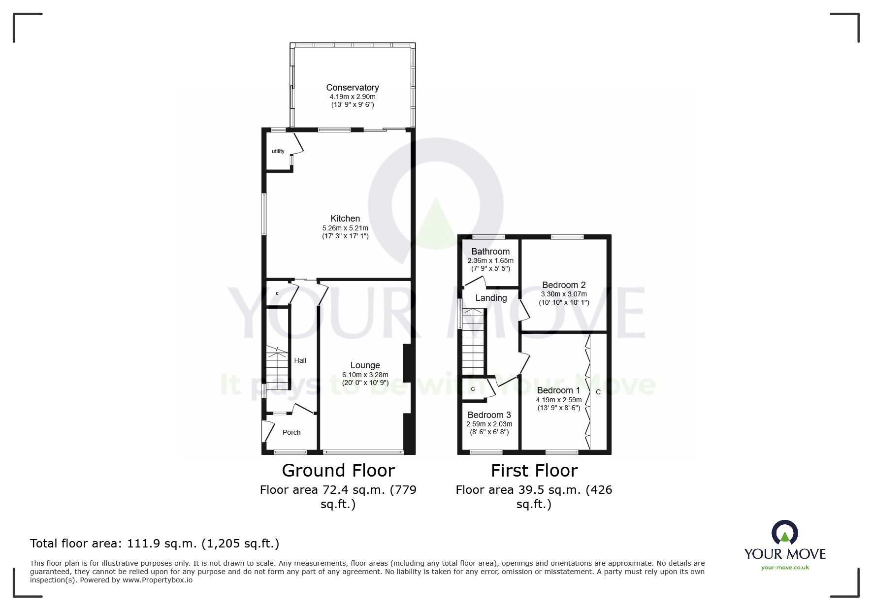 Floorplan of 3 bedroom Semi Detached House for sale, Princes Road, Eastbourne, East Sussex, BN23