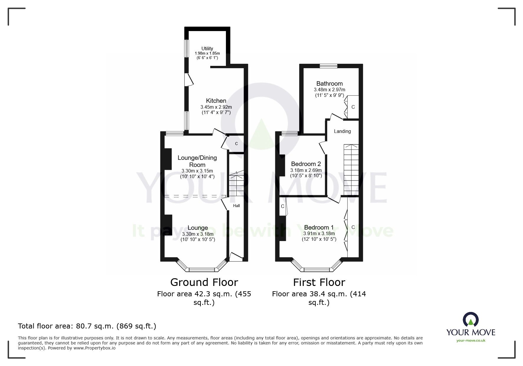Floorplan of 2 bedroom Mid Terrace House for sale, Friday Street, Eastbourne, East Sussex, BN23