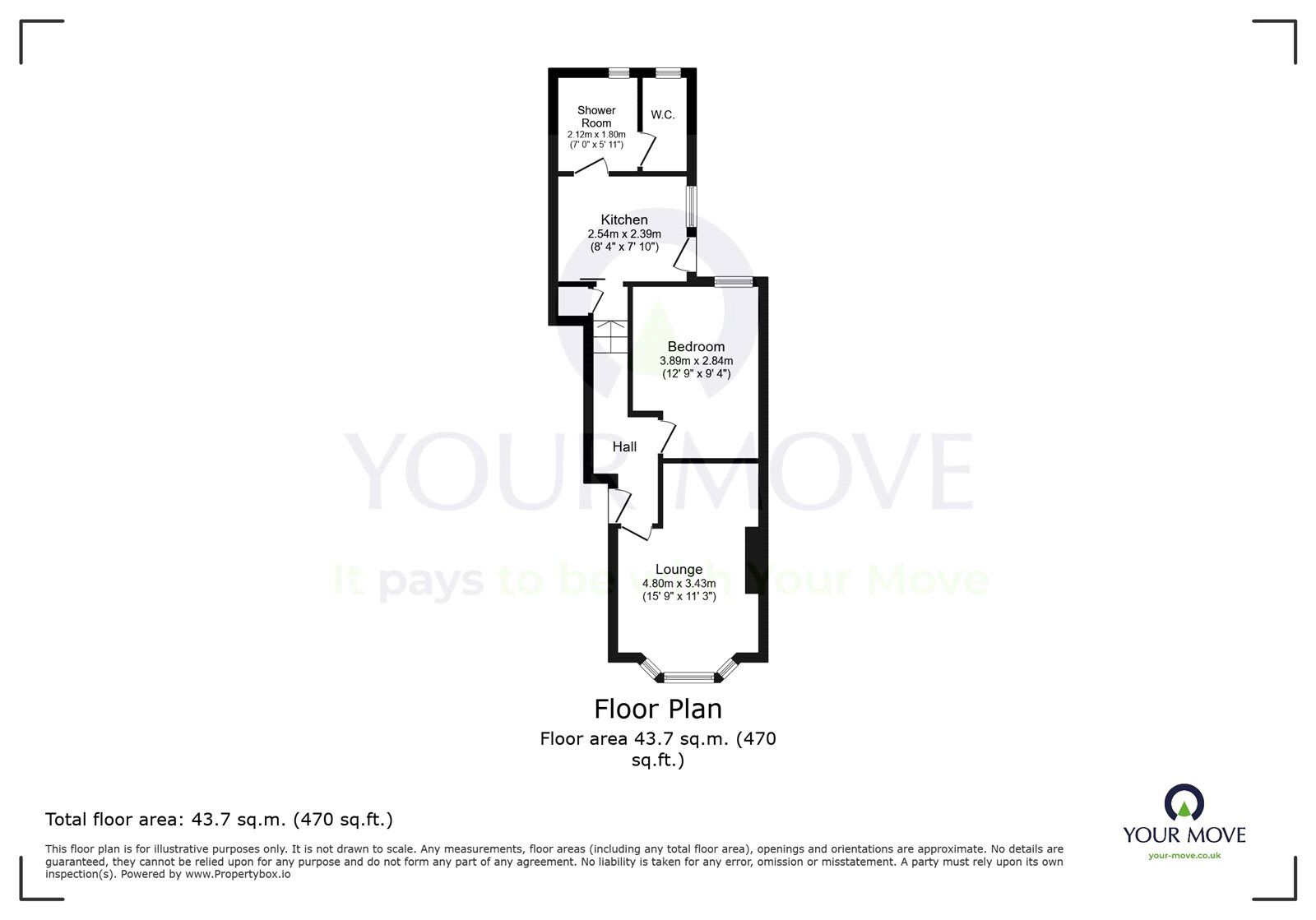 Floorplan of 1 bedroom  Flat to rent, Tideswell Road, Eastbourne, East Sussex, BN21