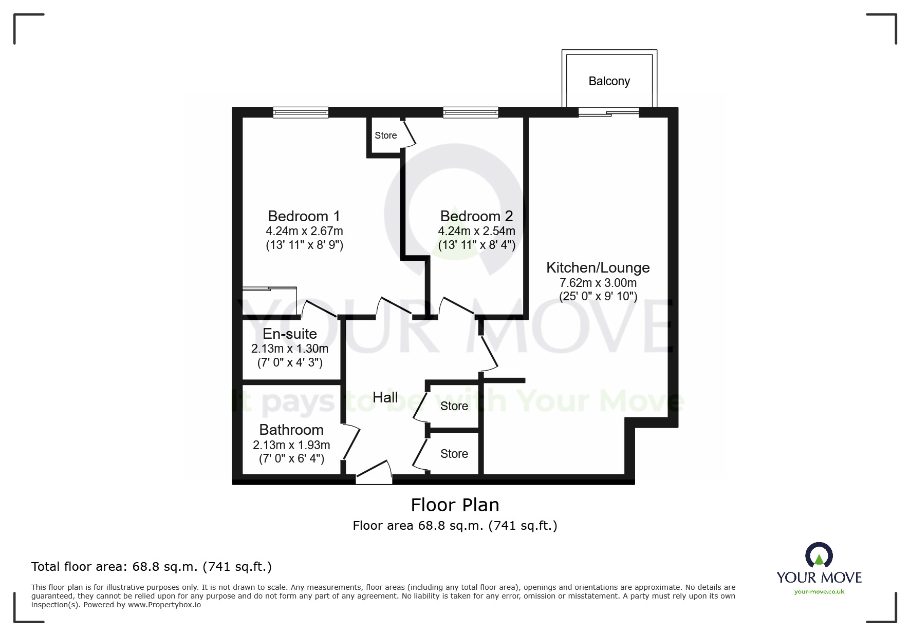 Floorplan of 2 bedroom  Flat for sale, Groombridge Avenue, Eastbourne, East Sussex, BN22