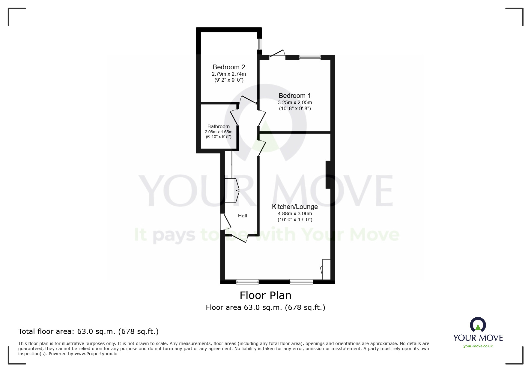 Floorplan of 2 bedroom  Flat for sale, Seaside, Eastbourne, East Sussex, BN22