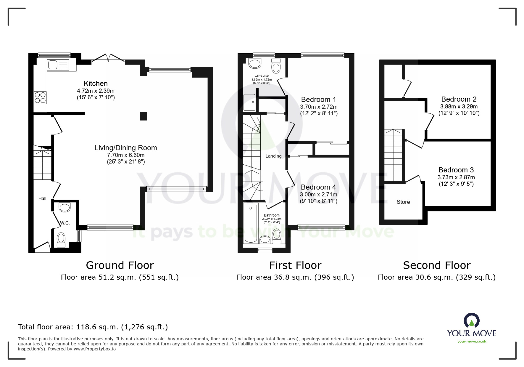 Floorplan of 4 bedroom Semi Detached House for sale, Cabot Close, Eastbourne, East Sussex, BN23