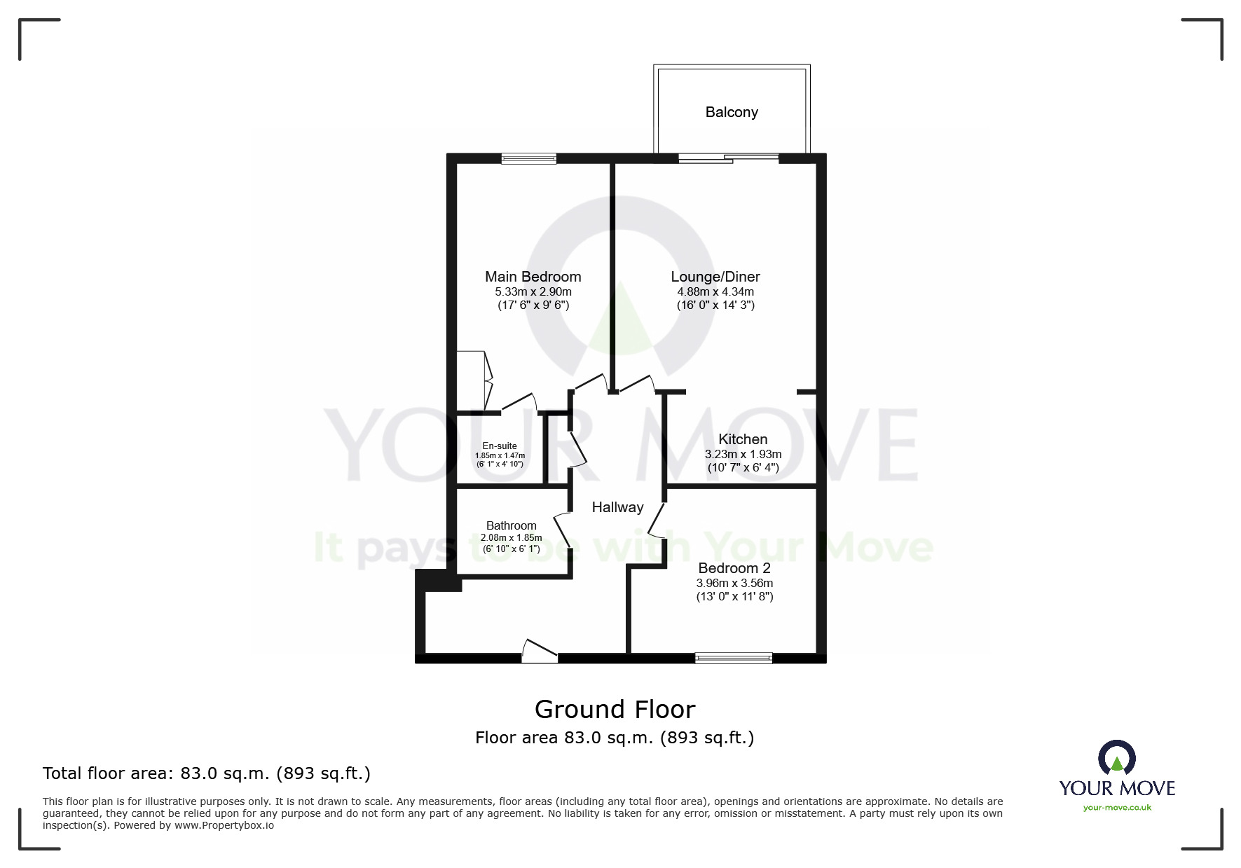 Floorplan of 2 bedroom  Flat for sale, Macquarie Quay, Eastbourne, East Sussex, BN23