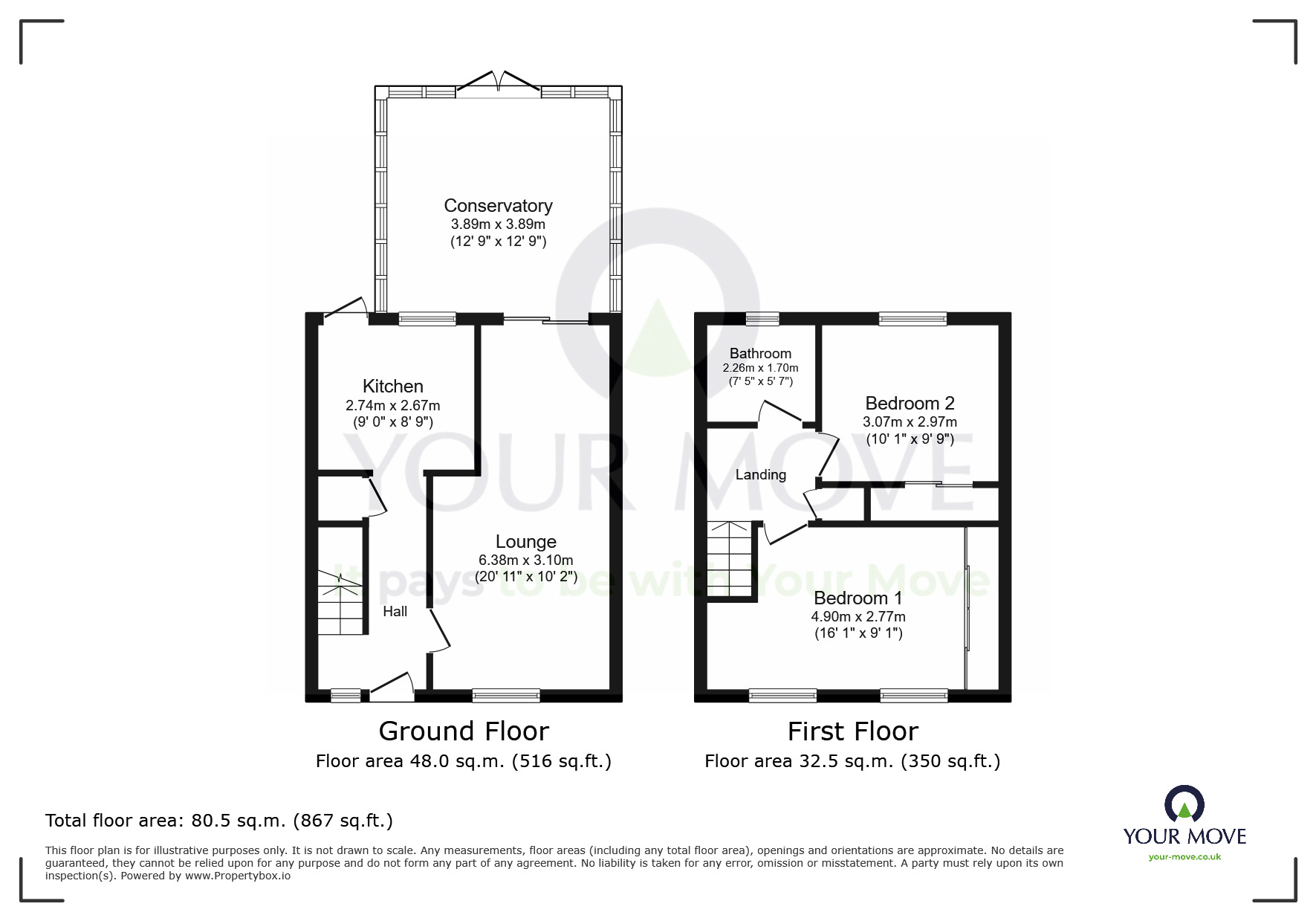 Floorplan of 2 bedroom Mid Terrace House for sale, Great Cliffe Road, Eastbourne, East Sussex, BN23