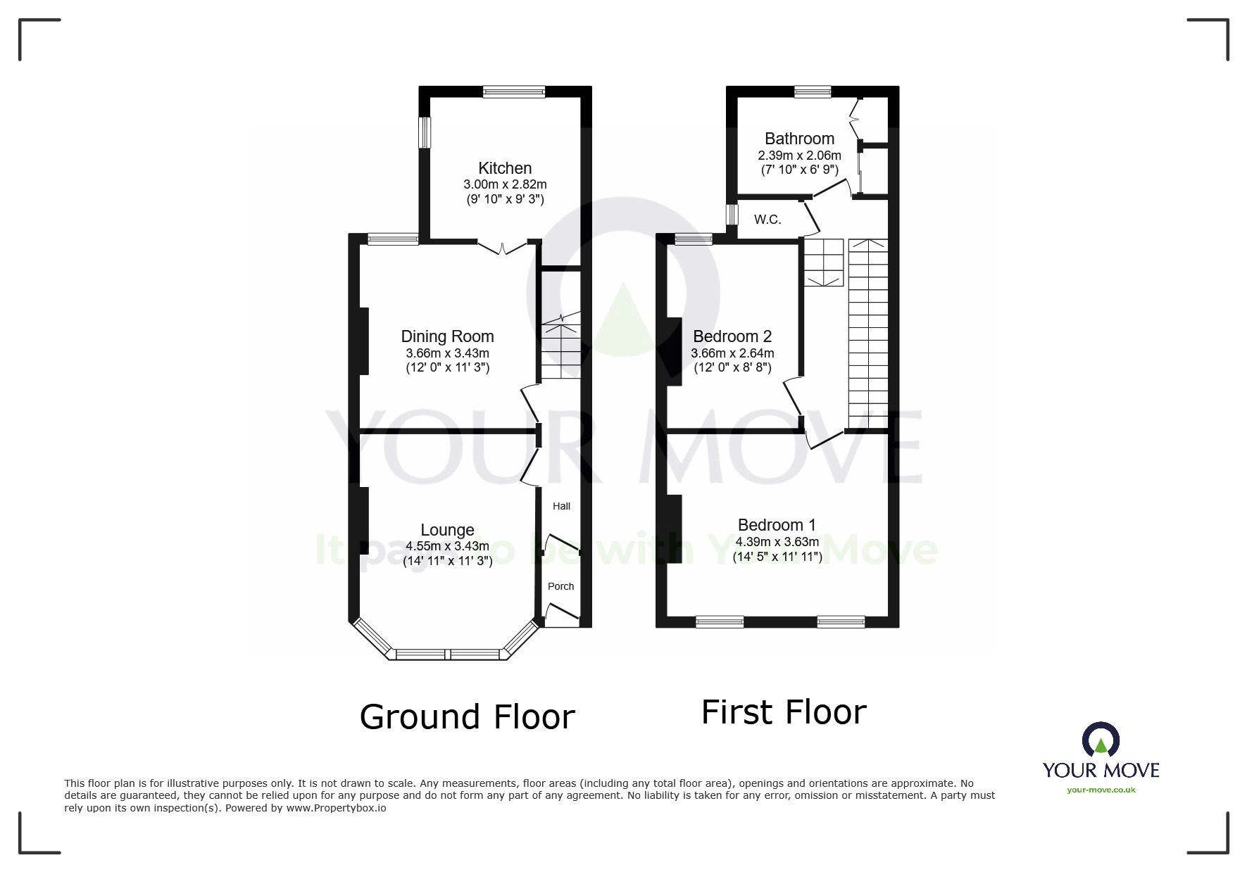Floorplan of 2 bedroom End Terrace House for sale, Redoubt Road, Eastbourne, East Sussex, BN22