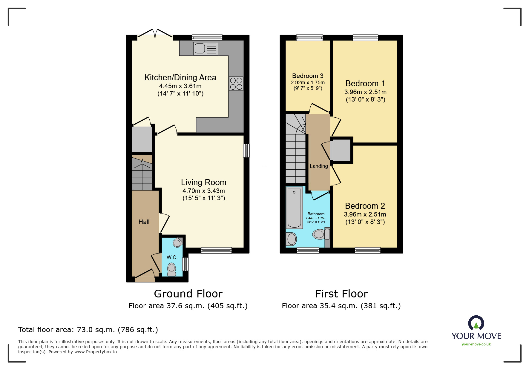 Floorplan of 3 bedroom Semi Detached House for sale, Millers Keep, Stone Cross, East Sussex,, BN24