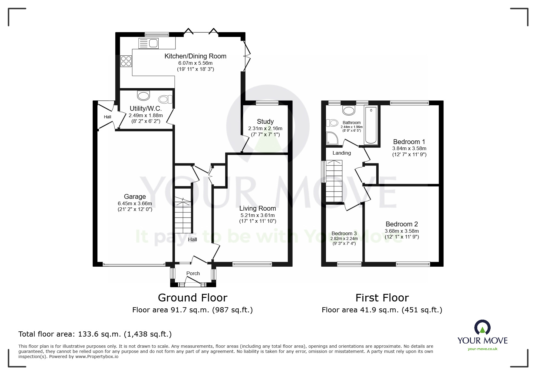 Floorplan of 3 bedroom Link Detached House for sale, Ramsay Way, Eastbourne, East Sussex, BN23