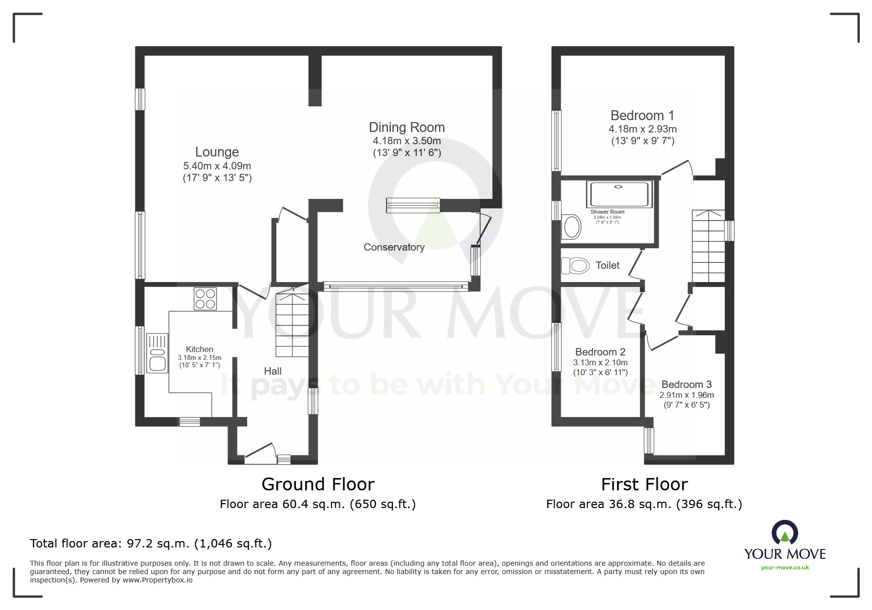 Floorplan of 3 bedroom Detached House for sale, Wade Close, Eastbourne, East Sussex, BN23
