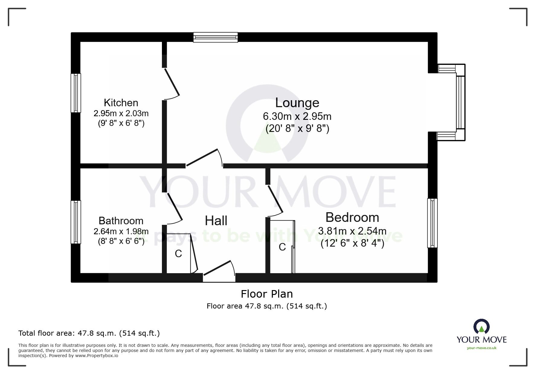 Floorplan of 1 bedroom Flat for sale, Quebec Close, Eastbourne, East Sussex, BN23