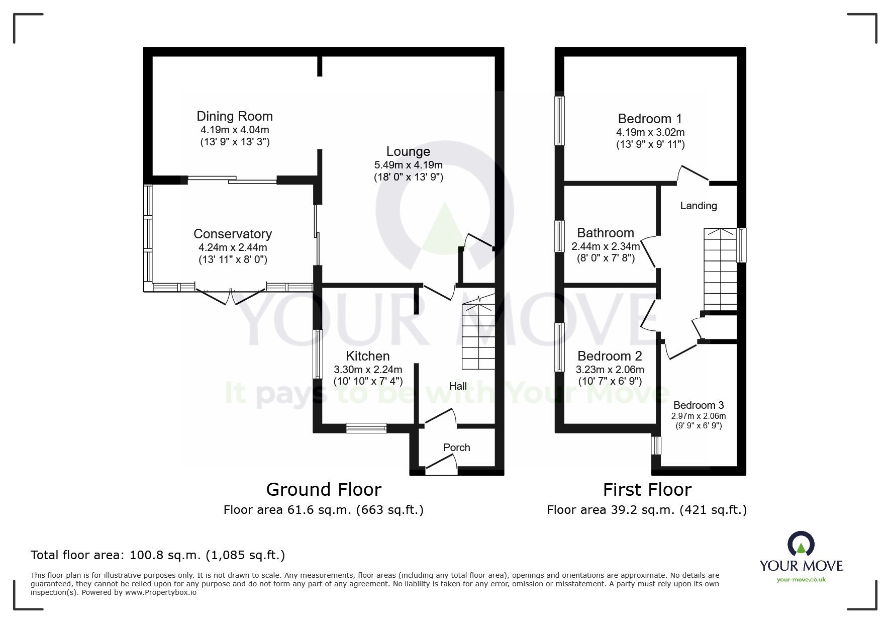 Floorplan of 3 bedroom Detached House for sale, Gardner Close, Eastbourne, East Sussex, BN23