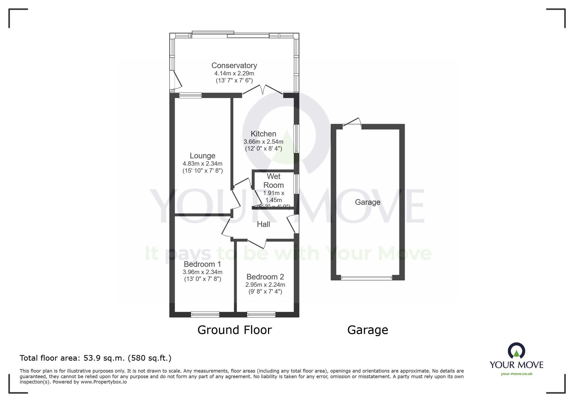 Floorplan of 2 bedroom Semi Detached Bungalow for sale, Fern Close, Eastbourne, East Sussex, BN23