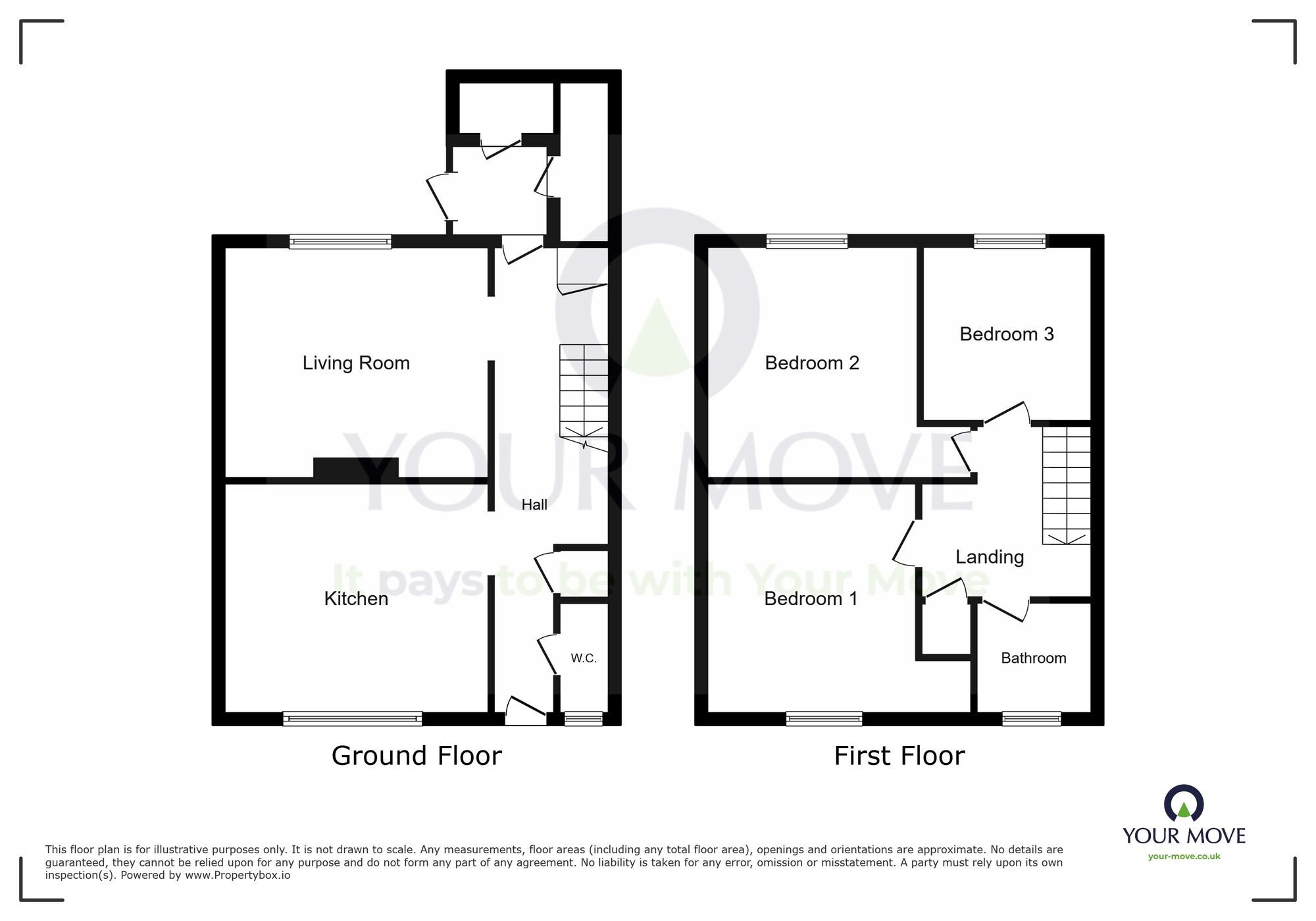 Floorplan of 3 bedroom End Terrace House for sale, Woburn Way, Eastbourne, East Sussex, BN22