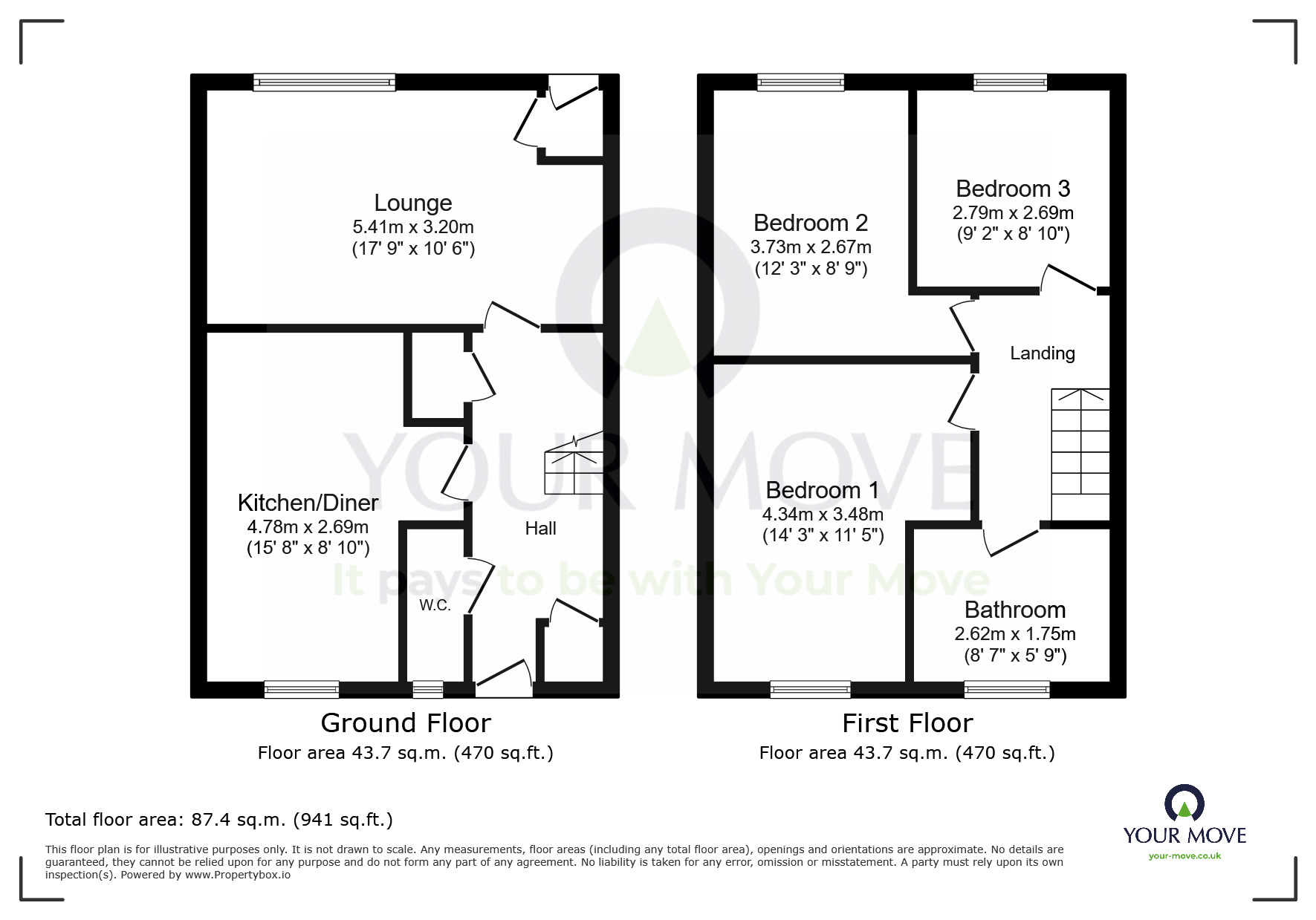 Floorplan of 3 bedroom Mid Terrace House for sale, Fountains Close, Eastbourne, East Sussex, BN22
