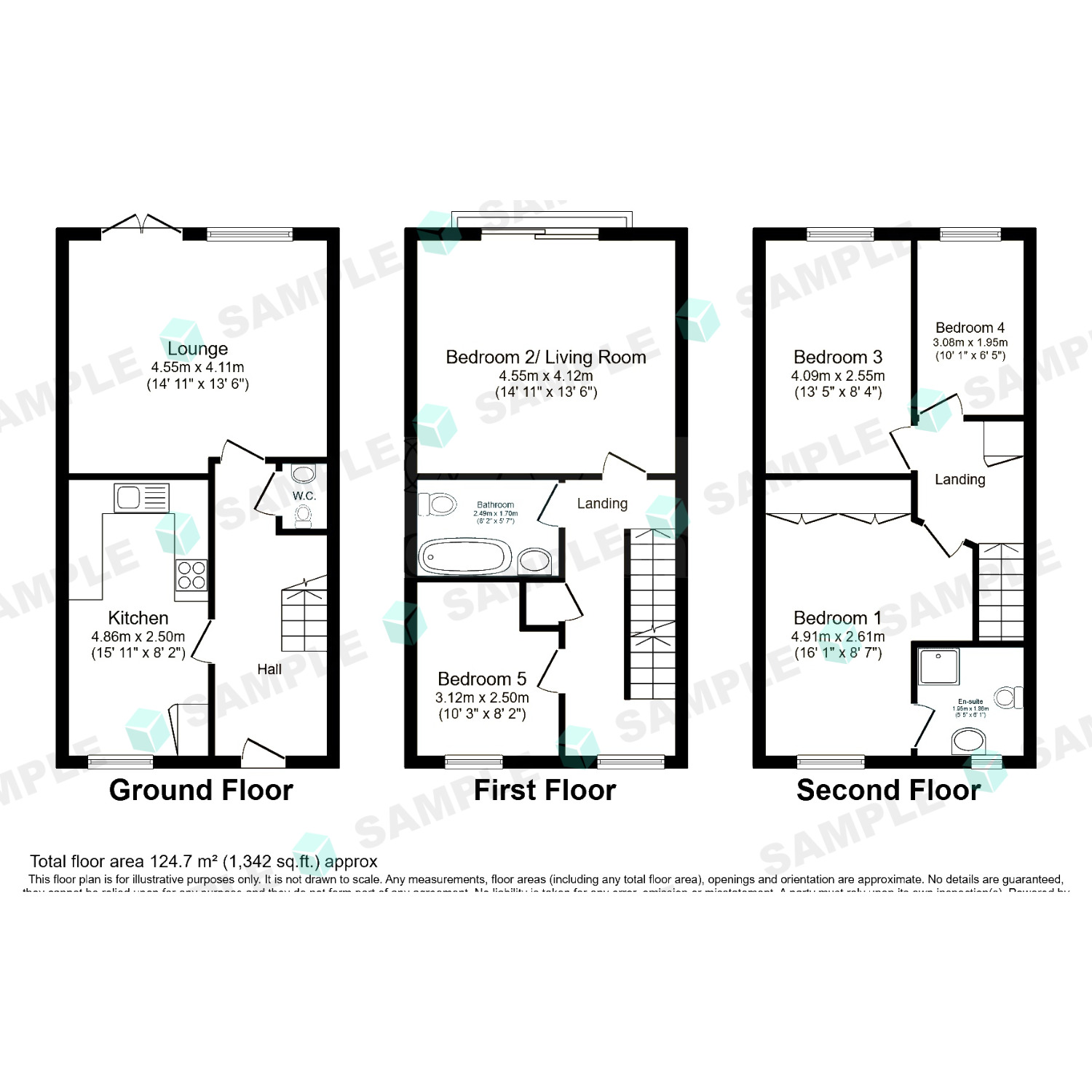 Floorplan of 4 bedroom End Terrace House for sale, Groombridge Avenue, Eastbourne, East Sussex, BN22