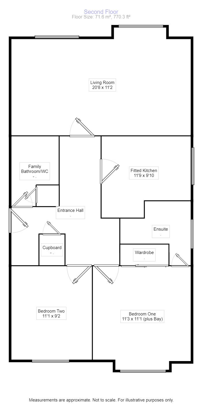 Floorplan of 2 bedroom Flat for sale, Royal Sovereign View, Eastbourne, East Sussex, BN23