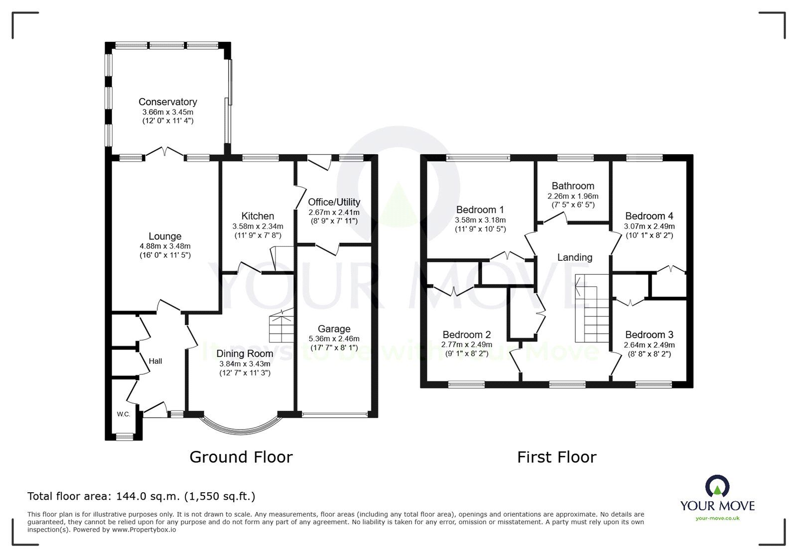 Floorplan of 4 bedroom Semi Detached House for sale, Mountbatten Drive, Eastbourne, East Sussex, BN23