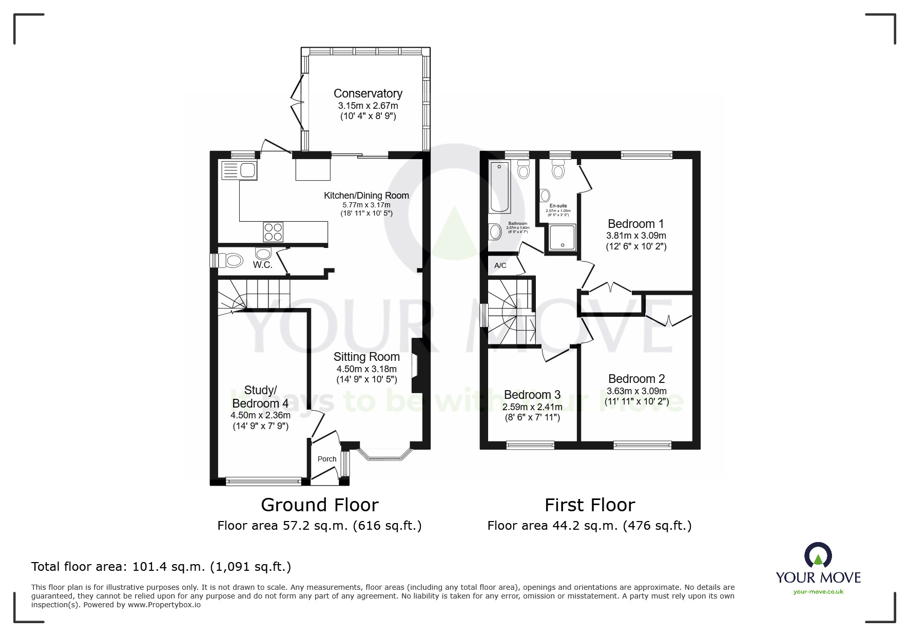 Floorplan of 3 bedroom Detached House for sale, Boston Close, Eastbourne, East Sussex, BN23