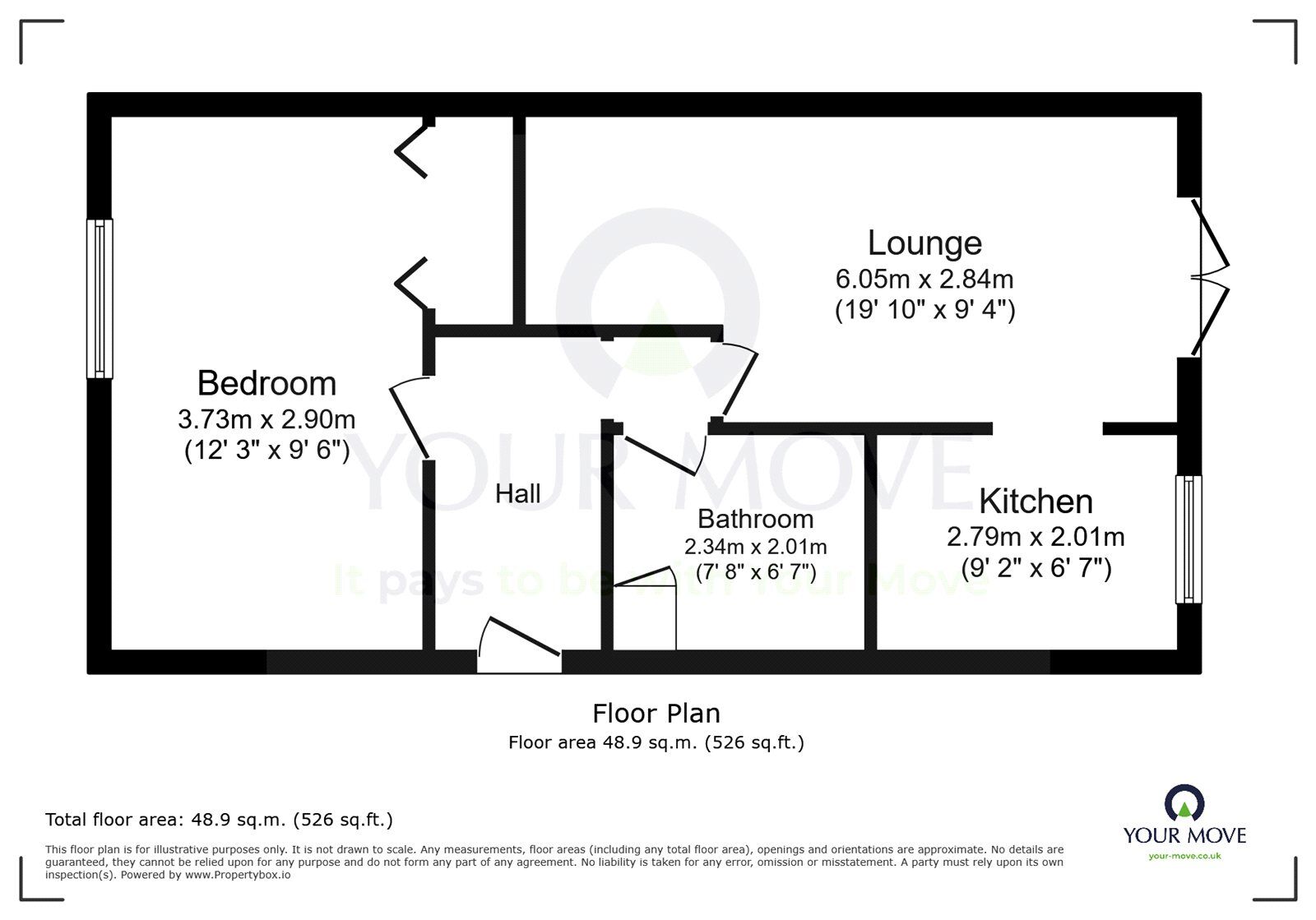 Floorplan of 1 bedroom Flat for sale, Plymouth Close, Eastbourne, East Sussex, BN23