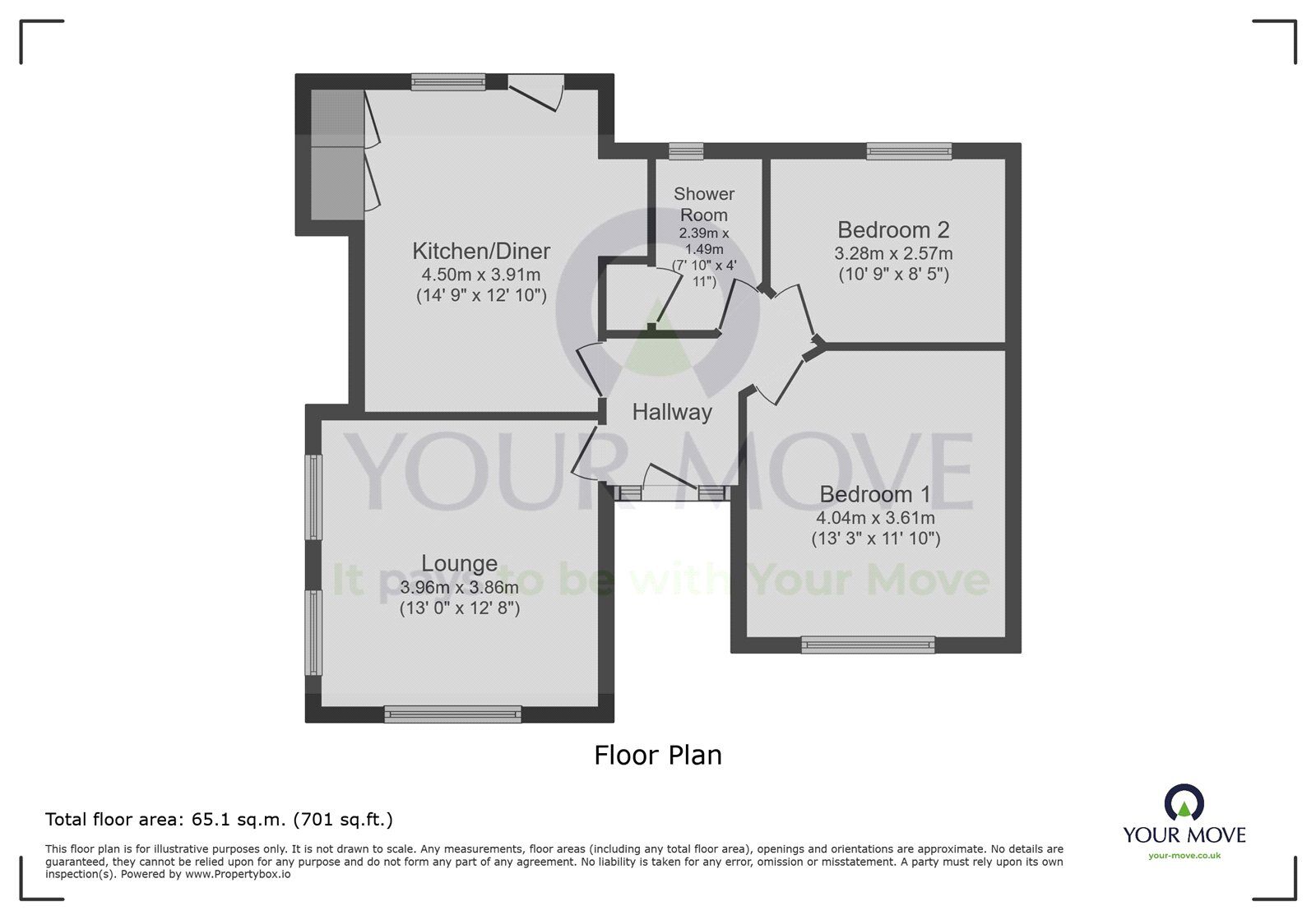 Floorplan of 2 bedroom Detached Bungalow for sale, Peelings Lane, Westham, East Sussex, BN24