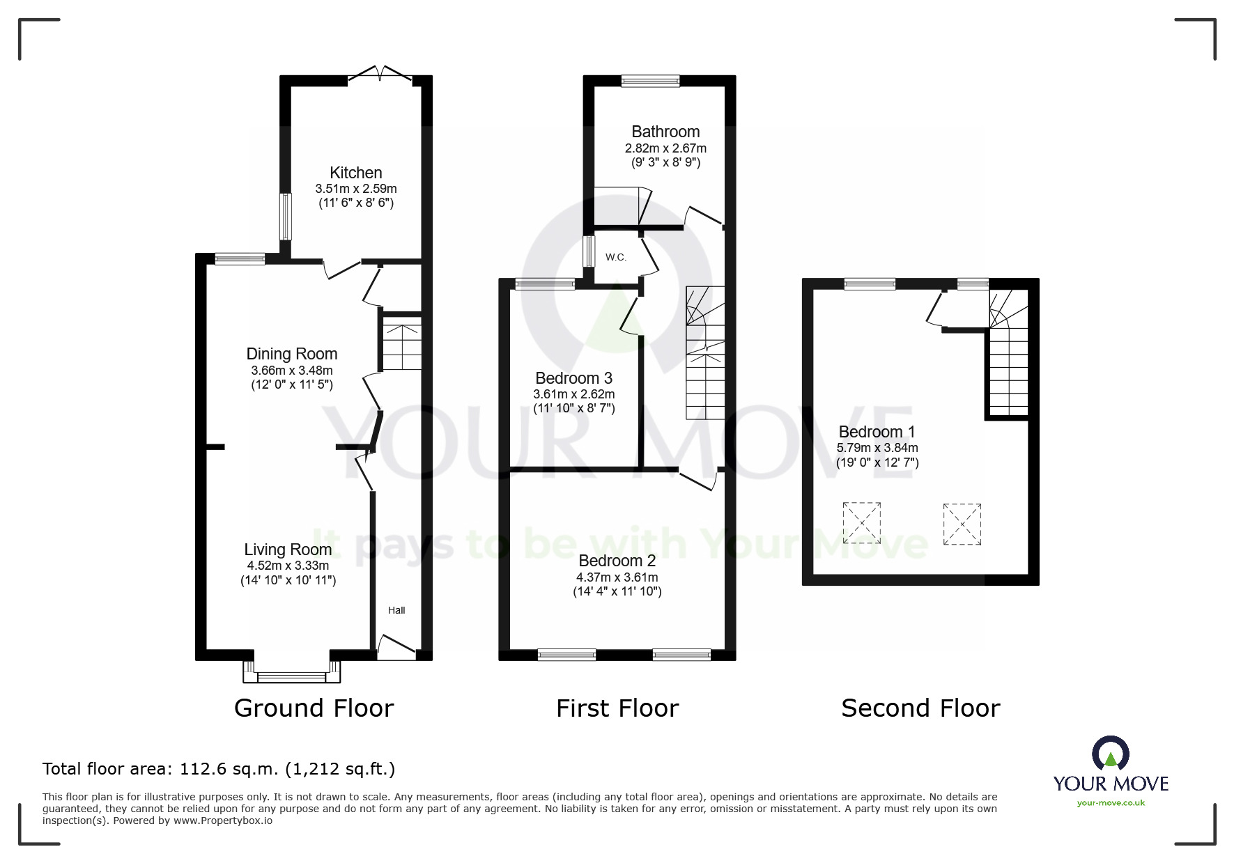 Floorplan of 3 bedroom Mid Terrace House for sale, Dudley Road, Eastbourne, BN22
