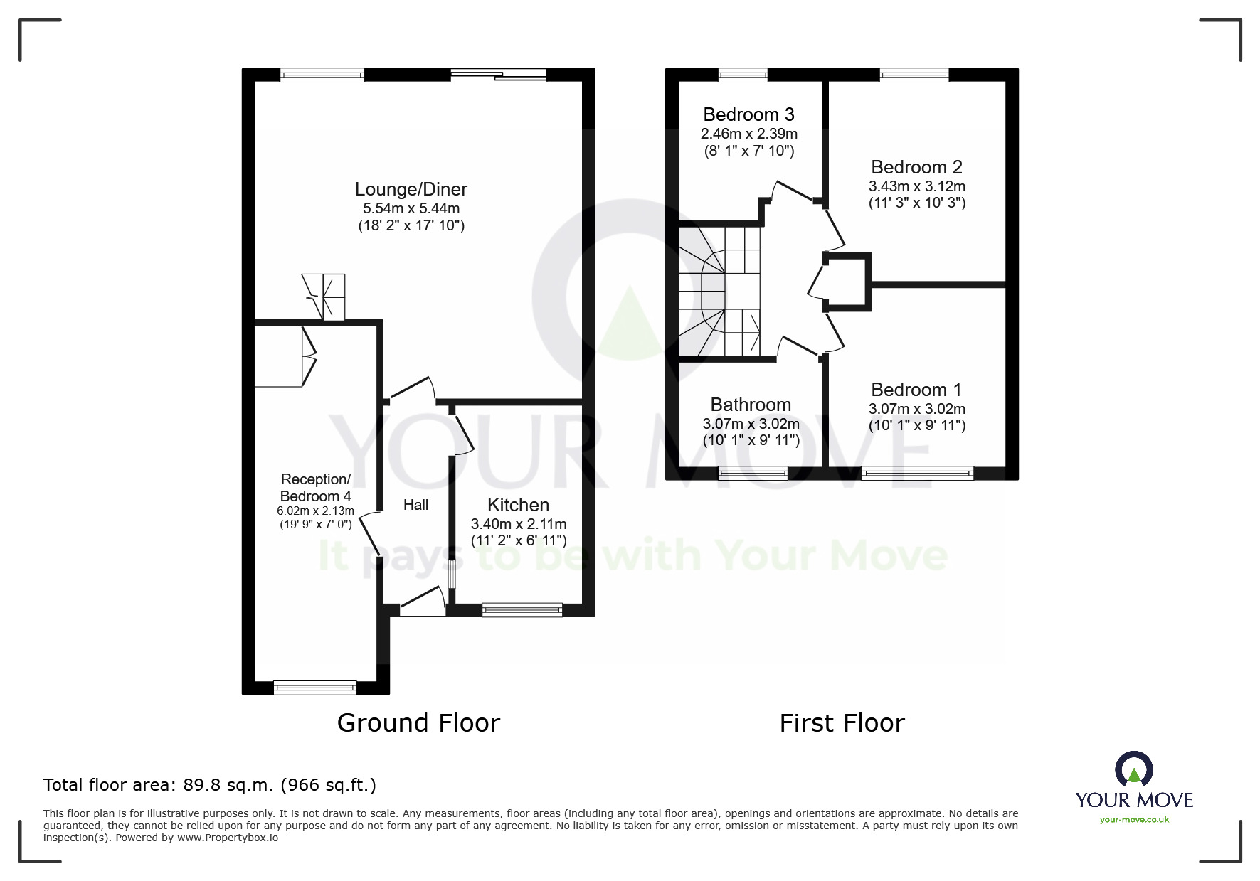 Floorplan of 3 bedroom Mid Terrace House for sale, Fisher Close, Eastbourne, East Sussex, BN23