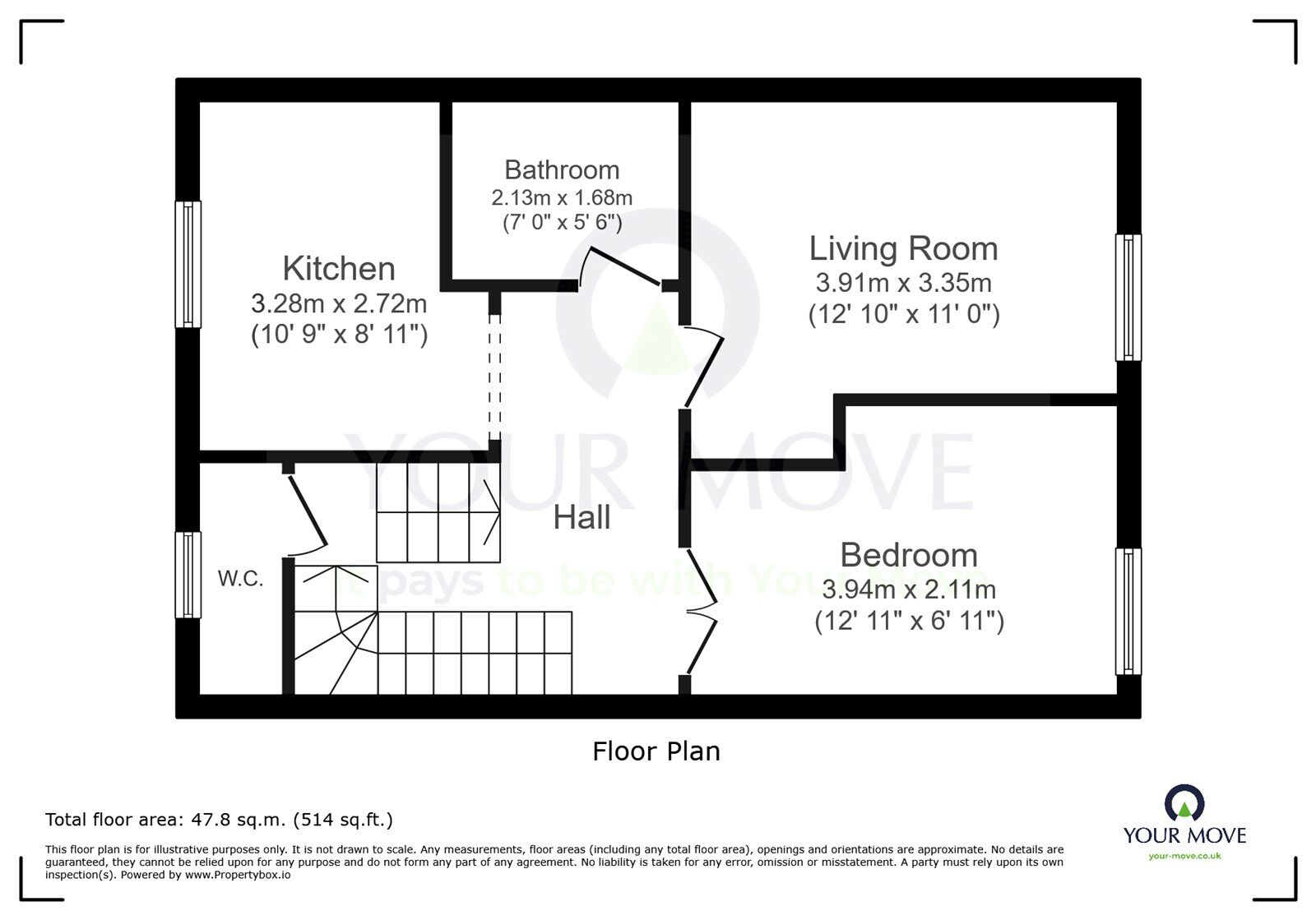 Floorplan of 1 bedroom Flat for sale, Susans Road, Eastbourne, East Sussex, BN21