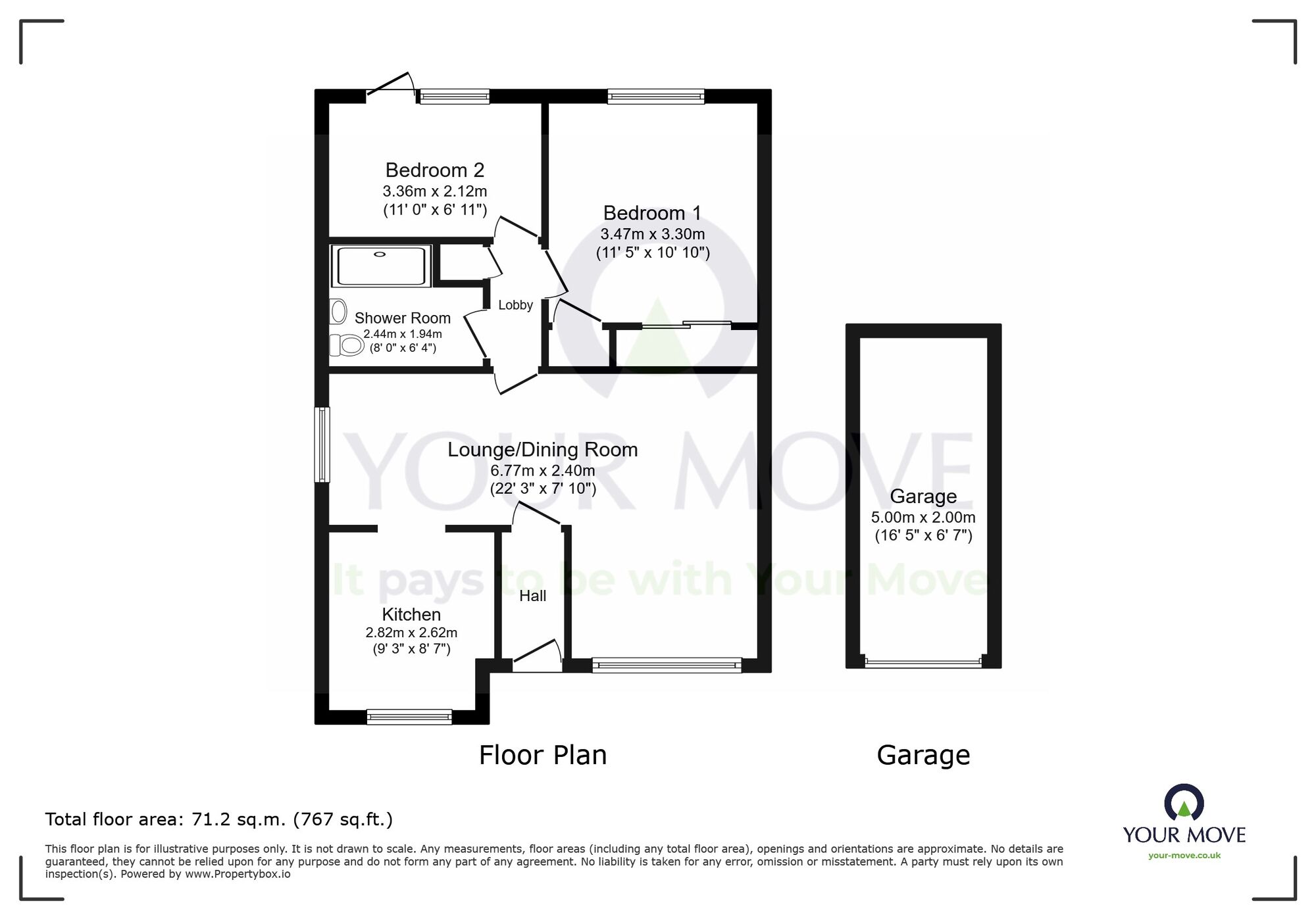 Floorplan of 2 bedroom Semi Detached Bungalow for sale, Mountbatten Drive, Eastbourne, East Sussex, BN23