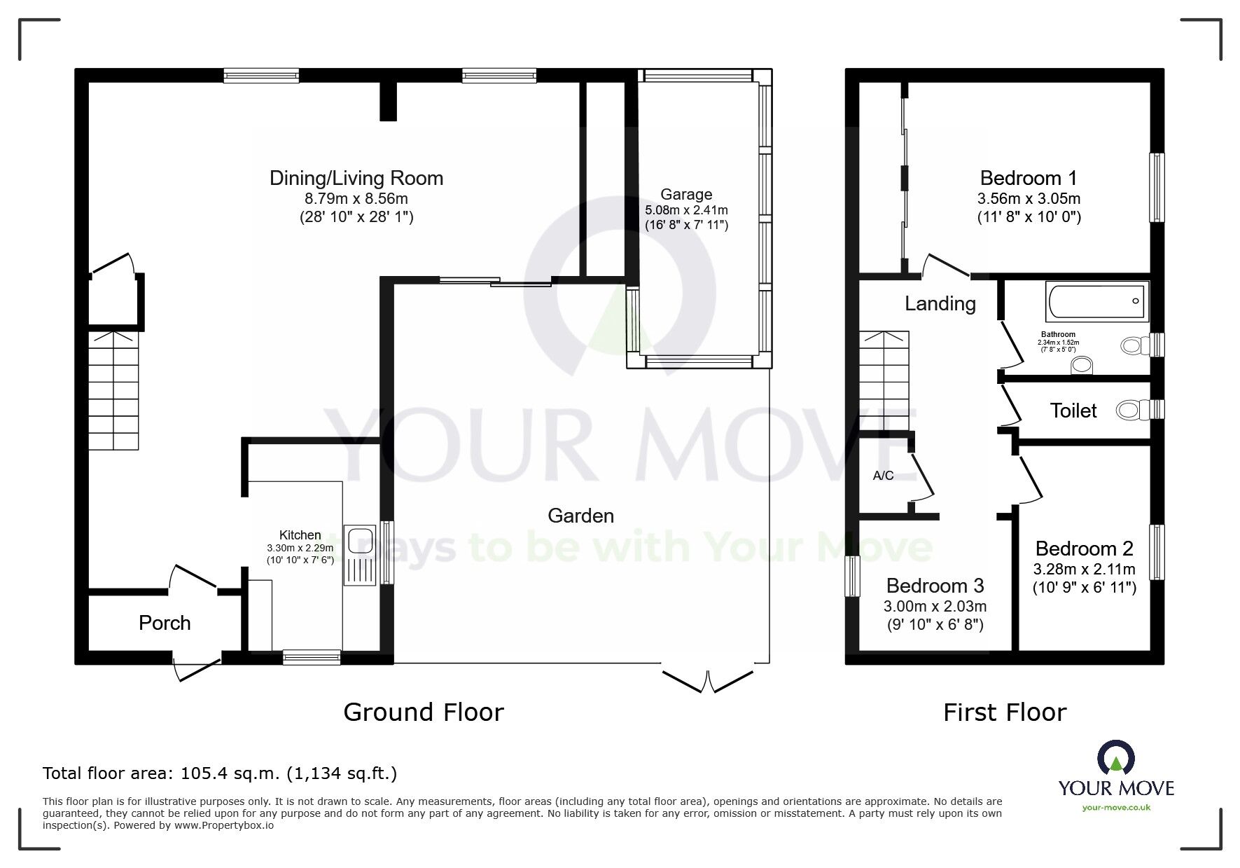 Floorplan of 3 bedroom Detached House for sale, Gardner Close, Eastbourne, East Sussex, BN23