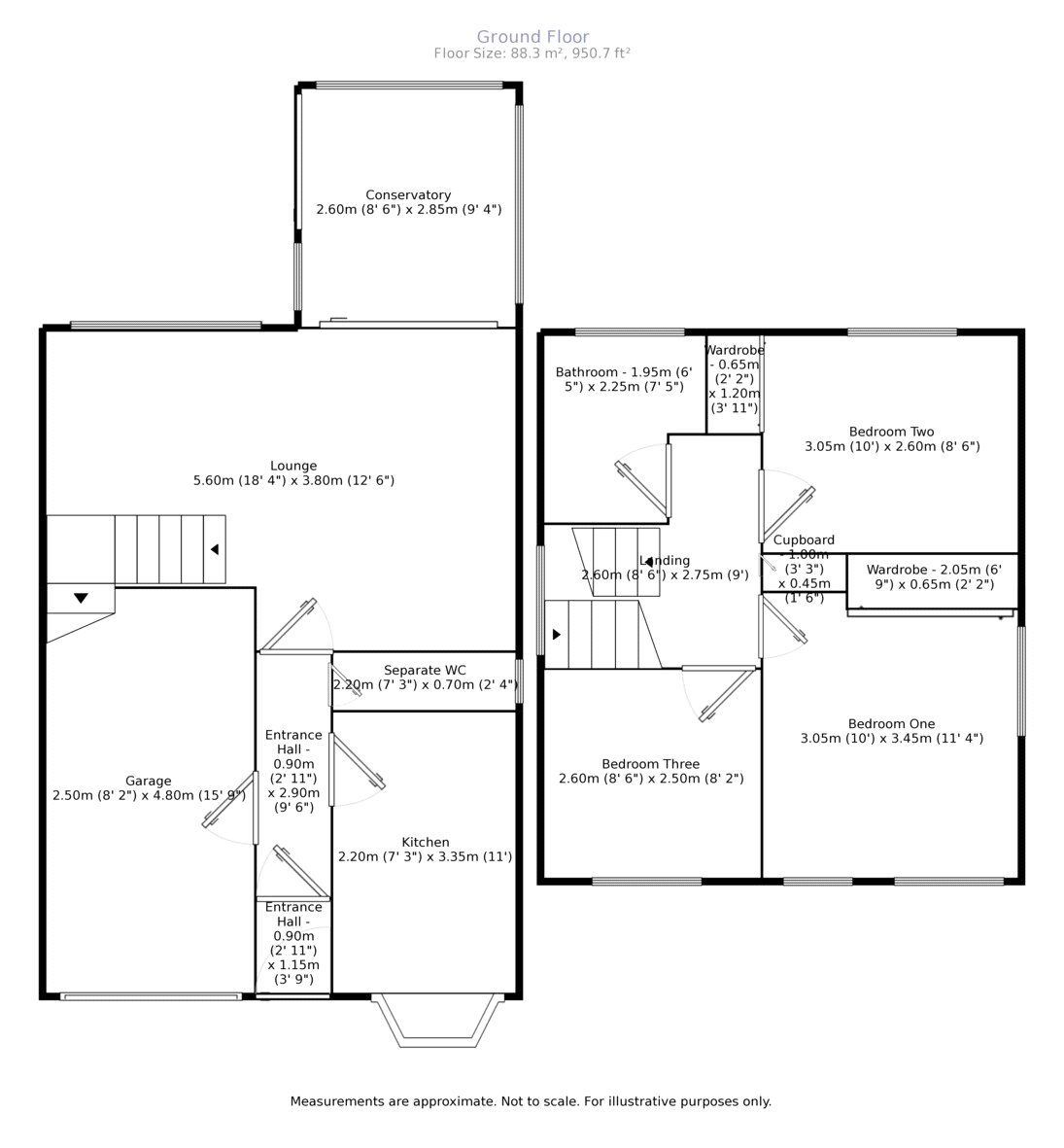 Floorplan of 3 bedroom Detached House to rent, The Portlands, Eastbourne, East Sussex, BN23