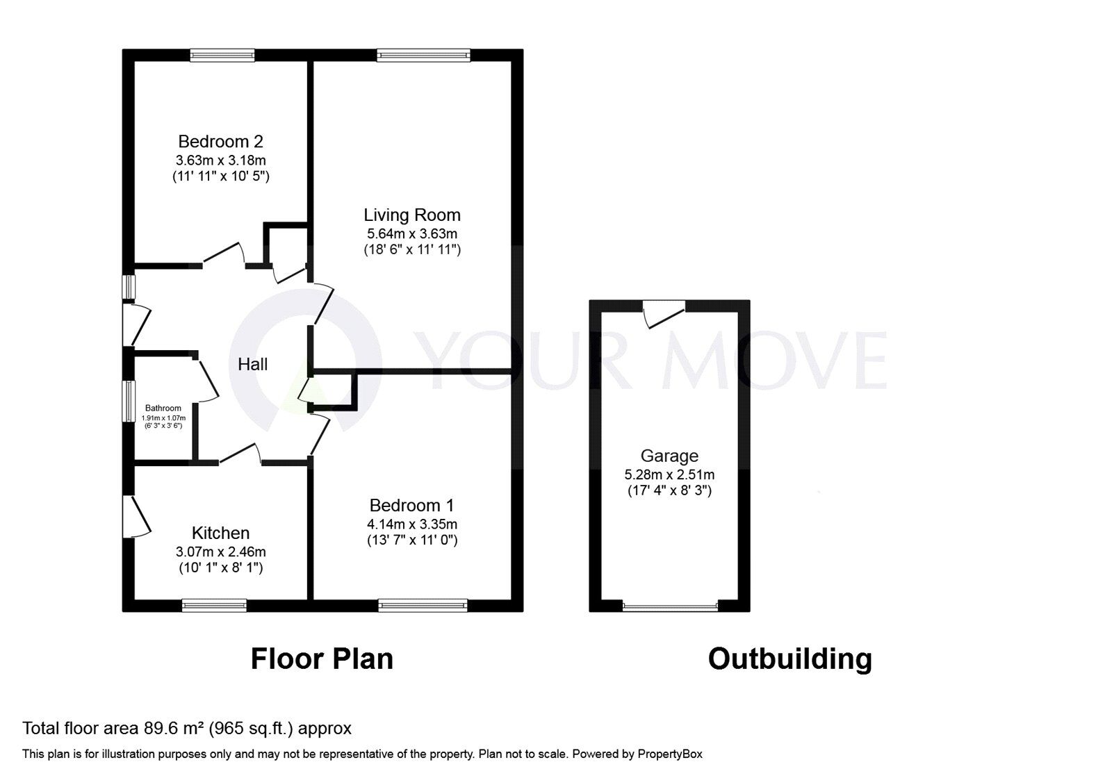 Floorplan of 2 bedroom Detached Bungalow for sale, Pound Close, Eastbourne, East Sussex, BN23
