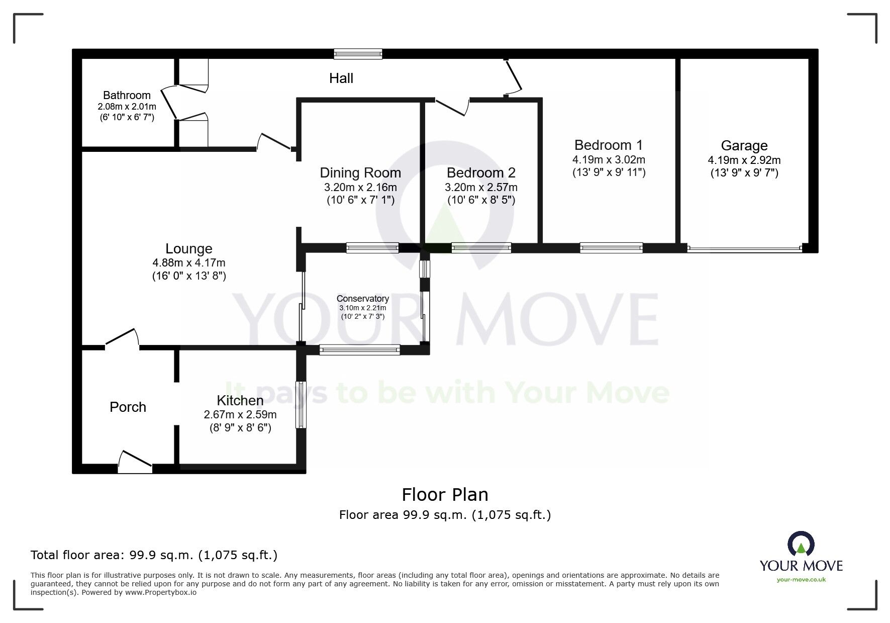 Floorplan of 2 bedroom Semi Detached Bungalow to rent, Wade Close, Eastbourne, East Sussex, BN23