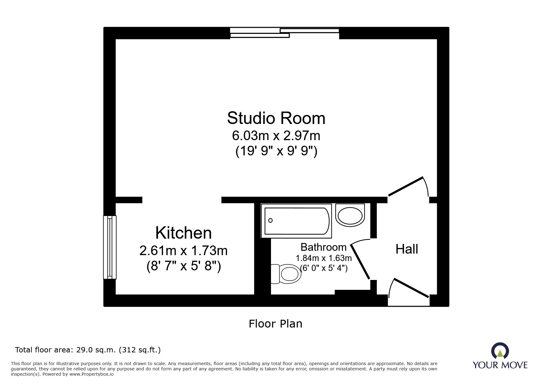 Floorplan of 1 bedroom Flat to rent, Rotunda Road, Eastbourne, East Sussex, BN23
