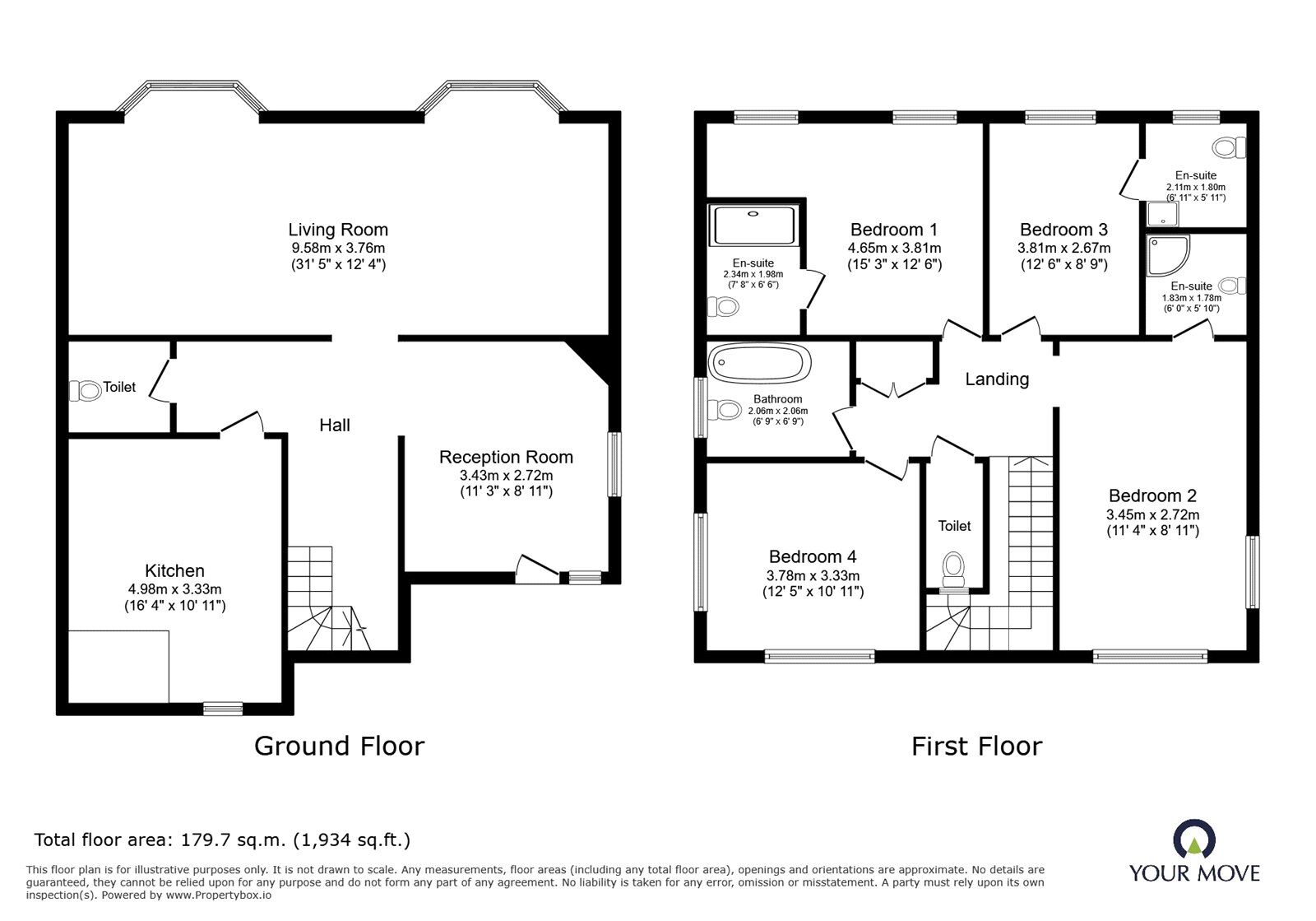 Floorplan of 4 bedroom Detached House to rent, The Goffs, Eastbourne, East Sussex, BN21