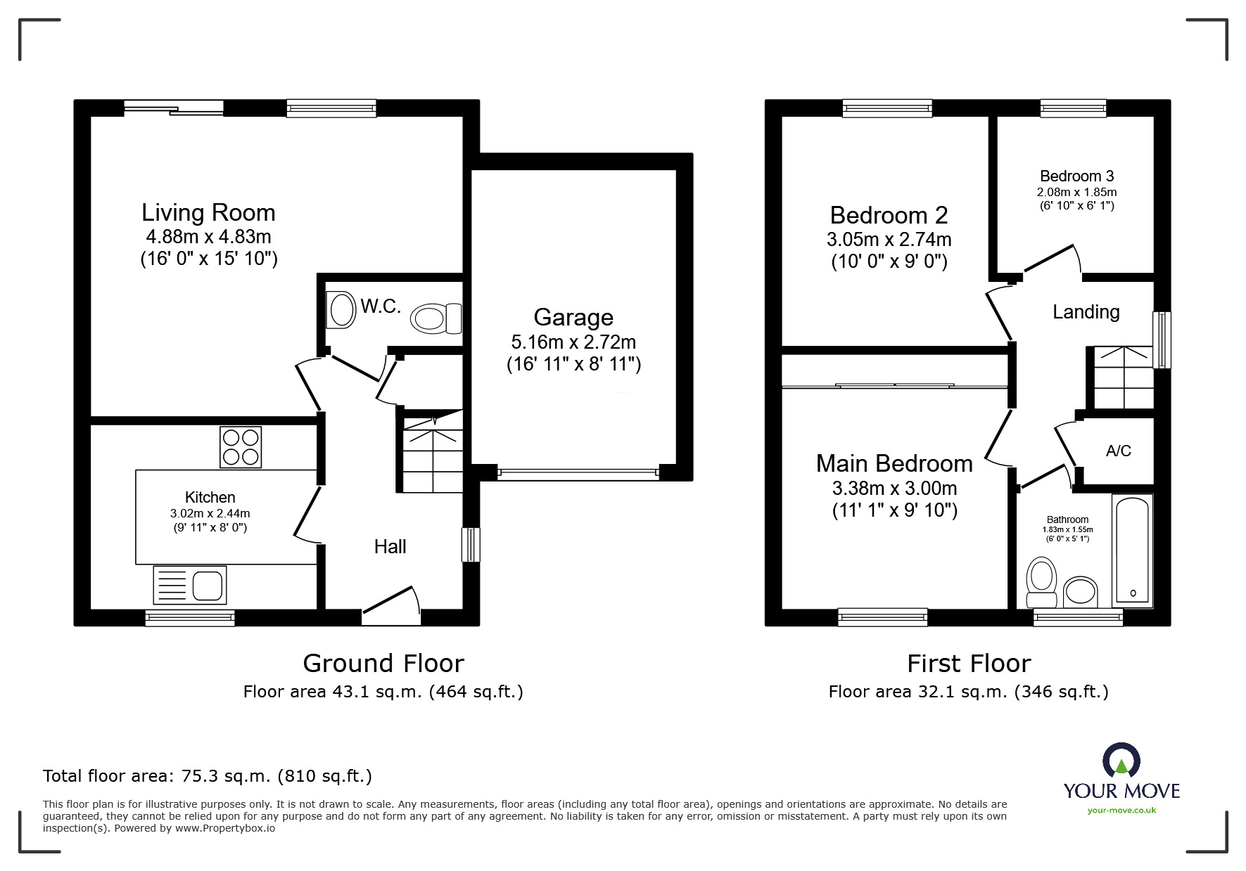 Floorplan of 3 bedroom Link Detached House to rent, St. Margarets View, Exmouth, Devon, EX8