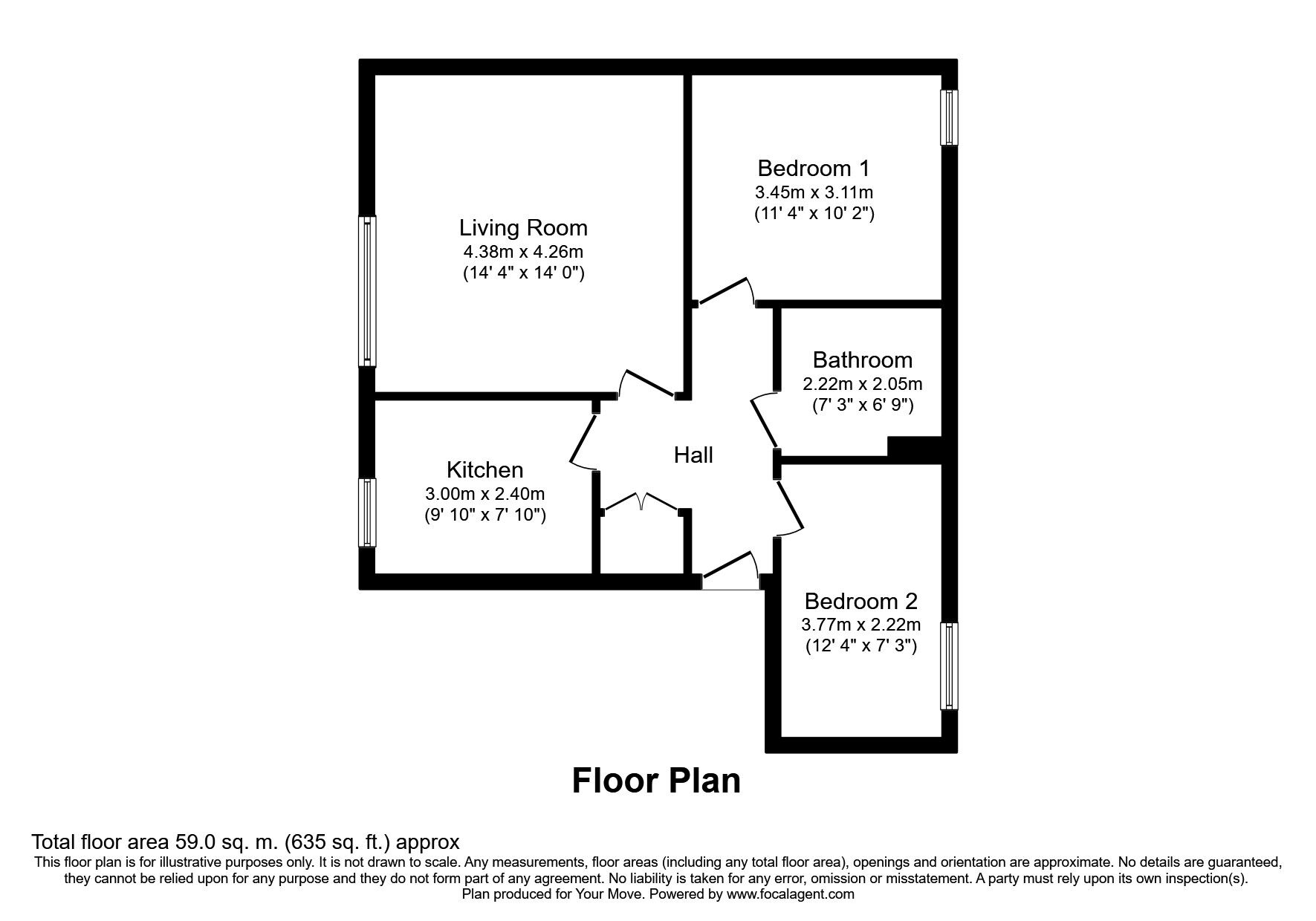 Floorplan of 2 bedroom  Flat to rent, Acland Road, Exeter, EX4