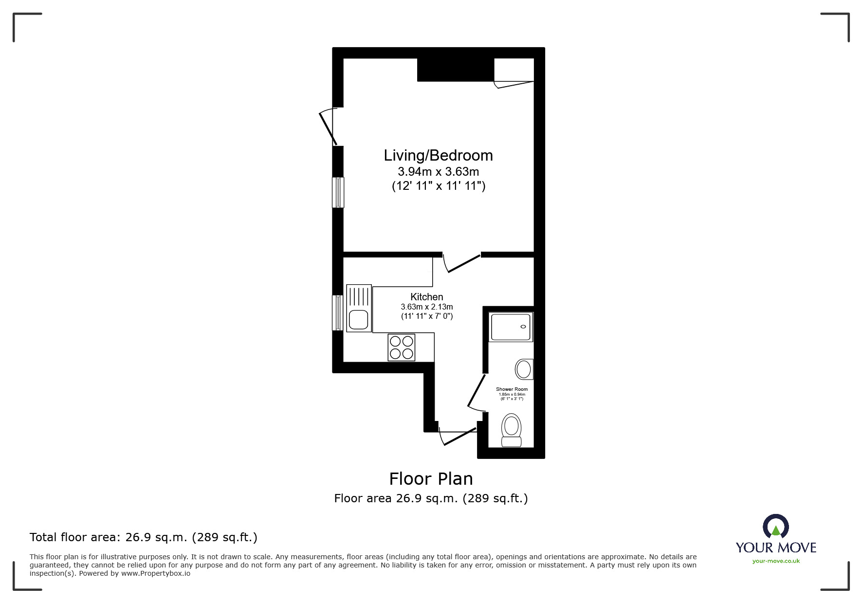 Floorplan of 1 bedroom Flat to rent, Victoria Road, Exmouth, Devon, EX8