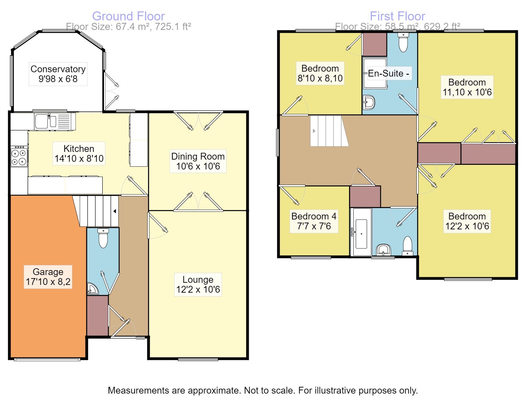 Floorplan of 4 bedroom Detached House for sale, Hereford Close, Exmouth, Devon, EX8