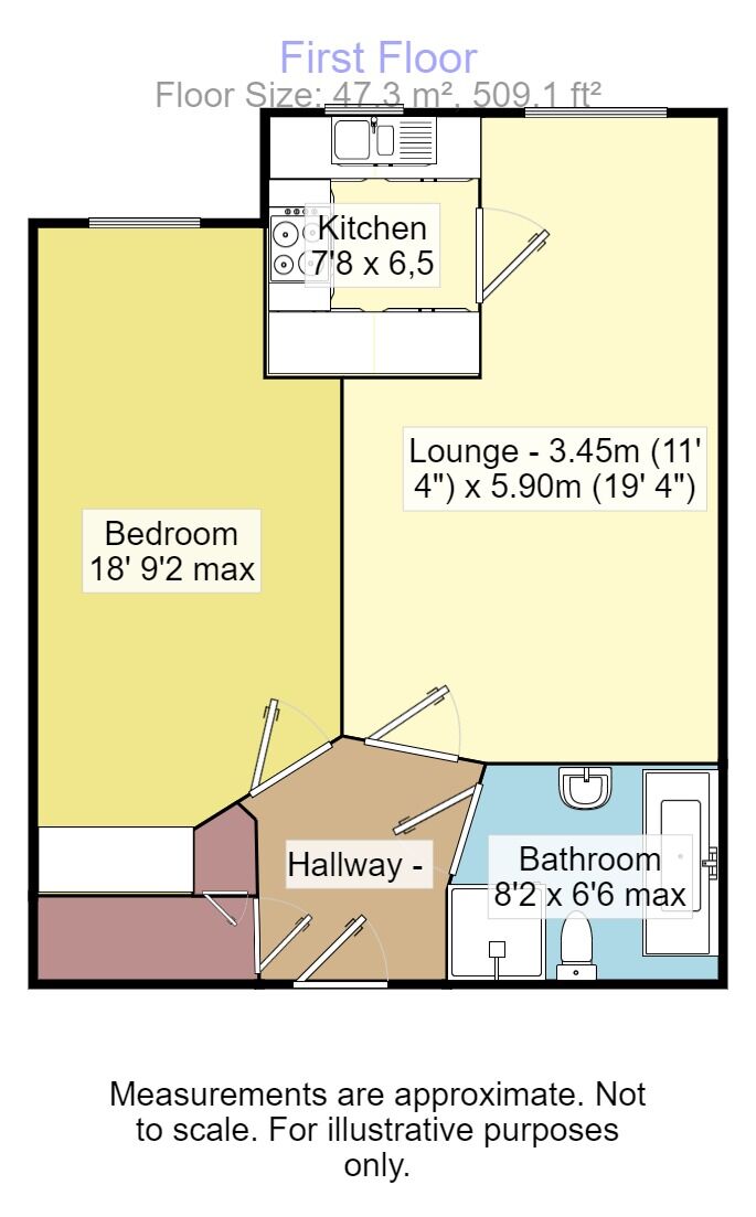 Floorplan of 1 bedroom  Flat for sale, Salterton Road, Exmouth, Devon, EX8
