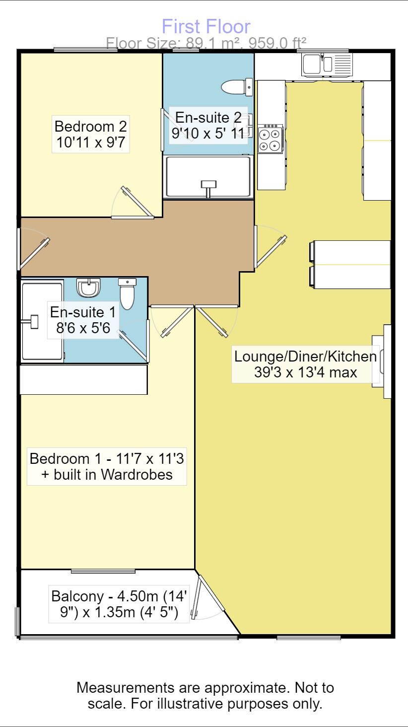 Floorplan of 2 bedroom  Flat for sale, Shelly Road, Exmouth, Devon, EX8