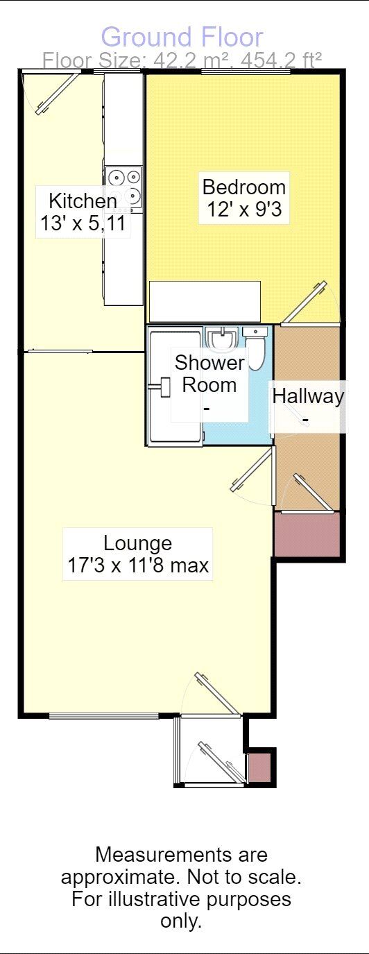 Floorplan of 1 bedroom  Flat to rent, Willoughby Close, Exmouth, Devon, EX8