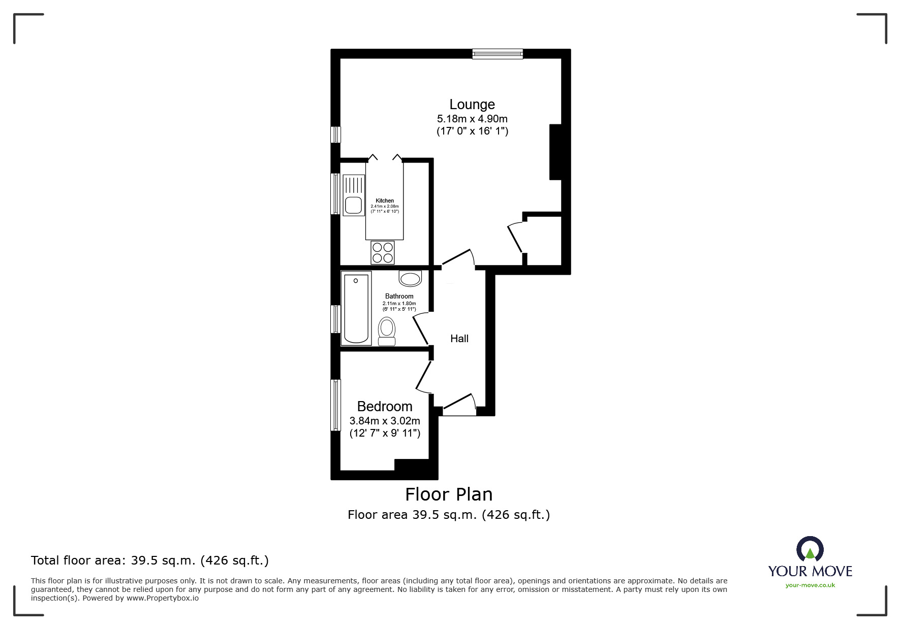 Floorplan of 1 bedroom Flat for sale, Douglas Avenue, Exmouth, Devon, EX8