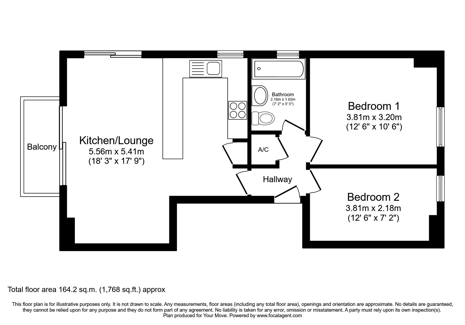 Floorplan of 2 bedroom  Flat for sale, Shelly Court, Pierhead, Devon, EX8