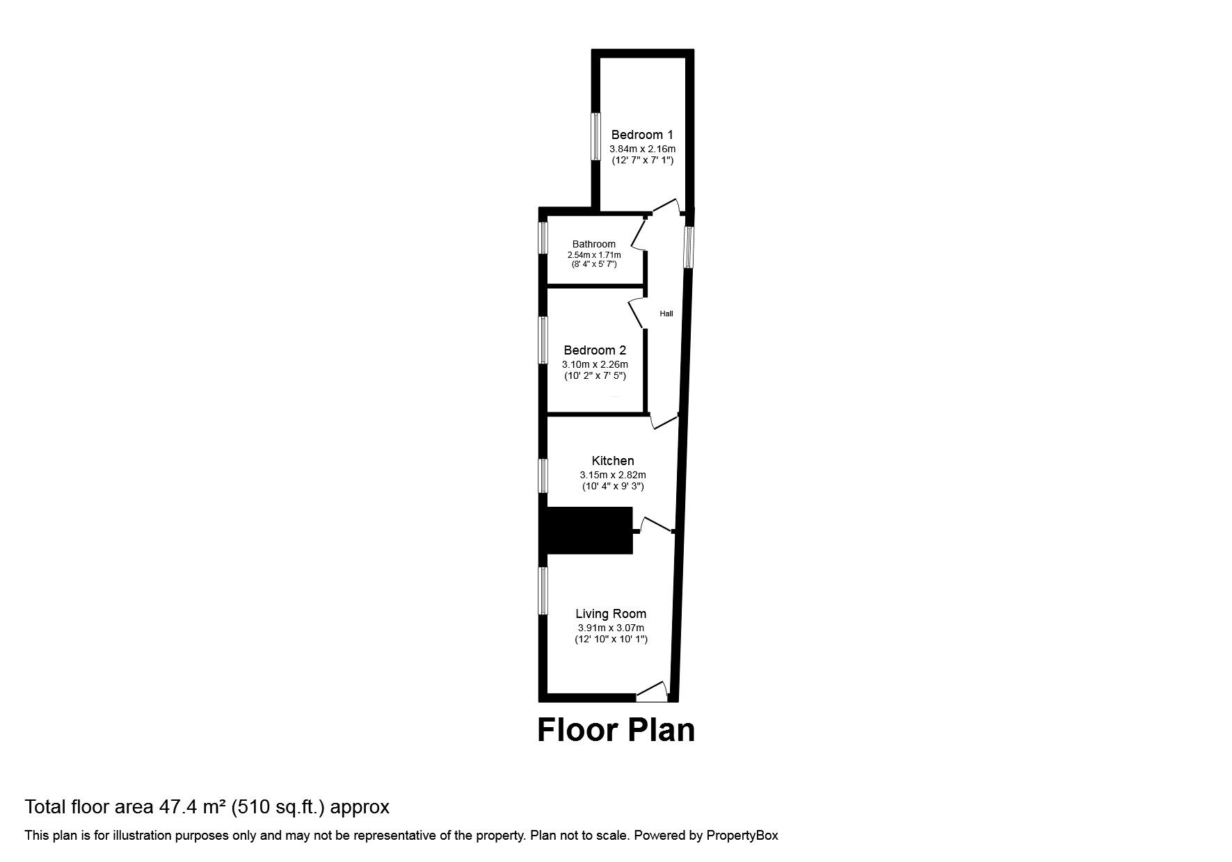 Floorplan of 2 bedroom Flat to rent, Morton Road, Exmouth, Devon, EX8