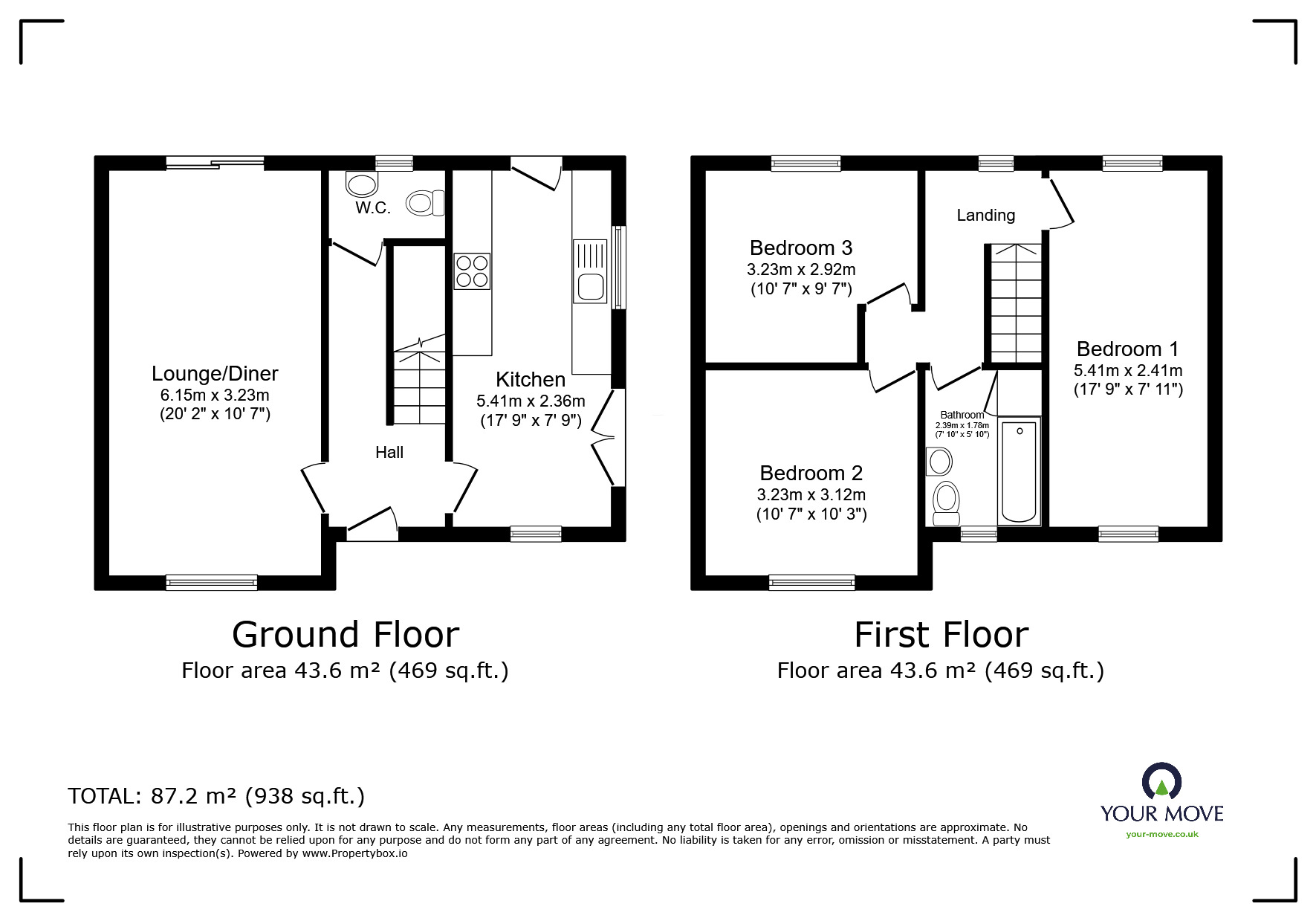 Floorplan of 3 bedroom Detached House for sale, Berry Close, Exmouth, Devon, EX8