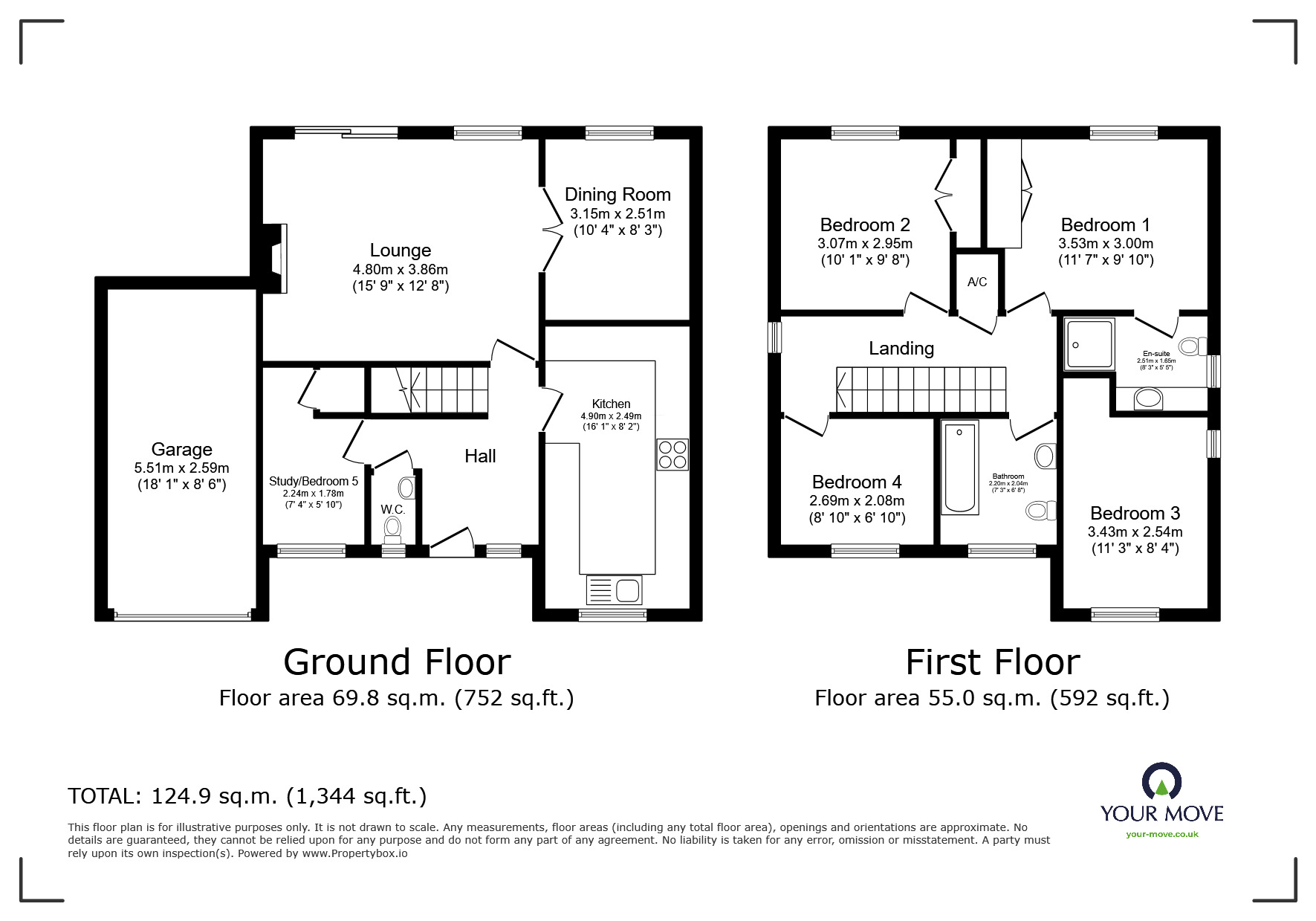 Floorplan of 4 bedroom Detached House for sale, Oxford Close, Exmouth, Devon, EX8