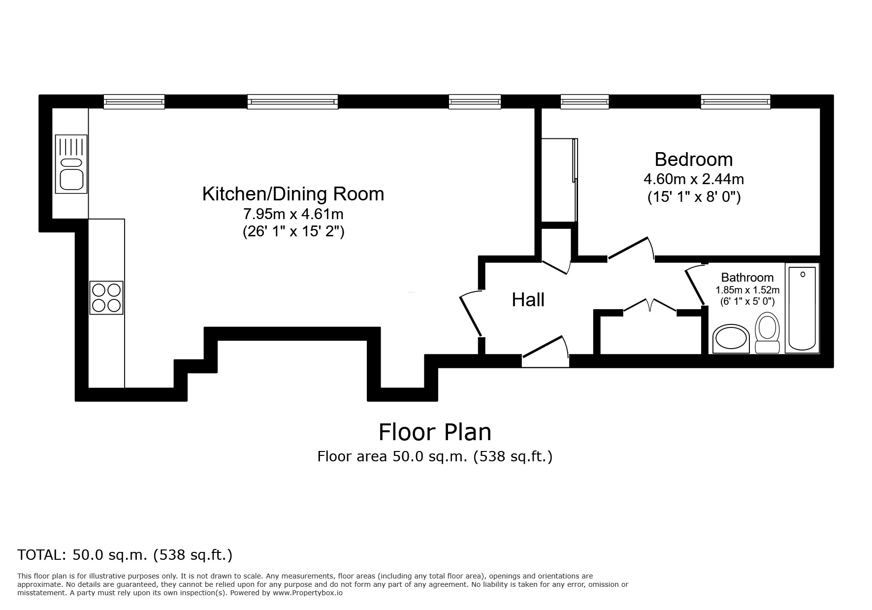 Floorplan of 1 bedroom  Flat to rent, Southernhay East, Exeter, Devon, EX1