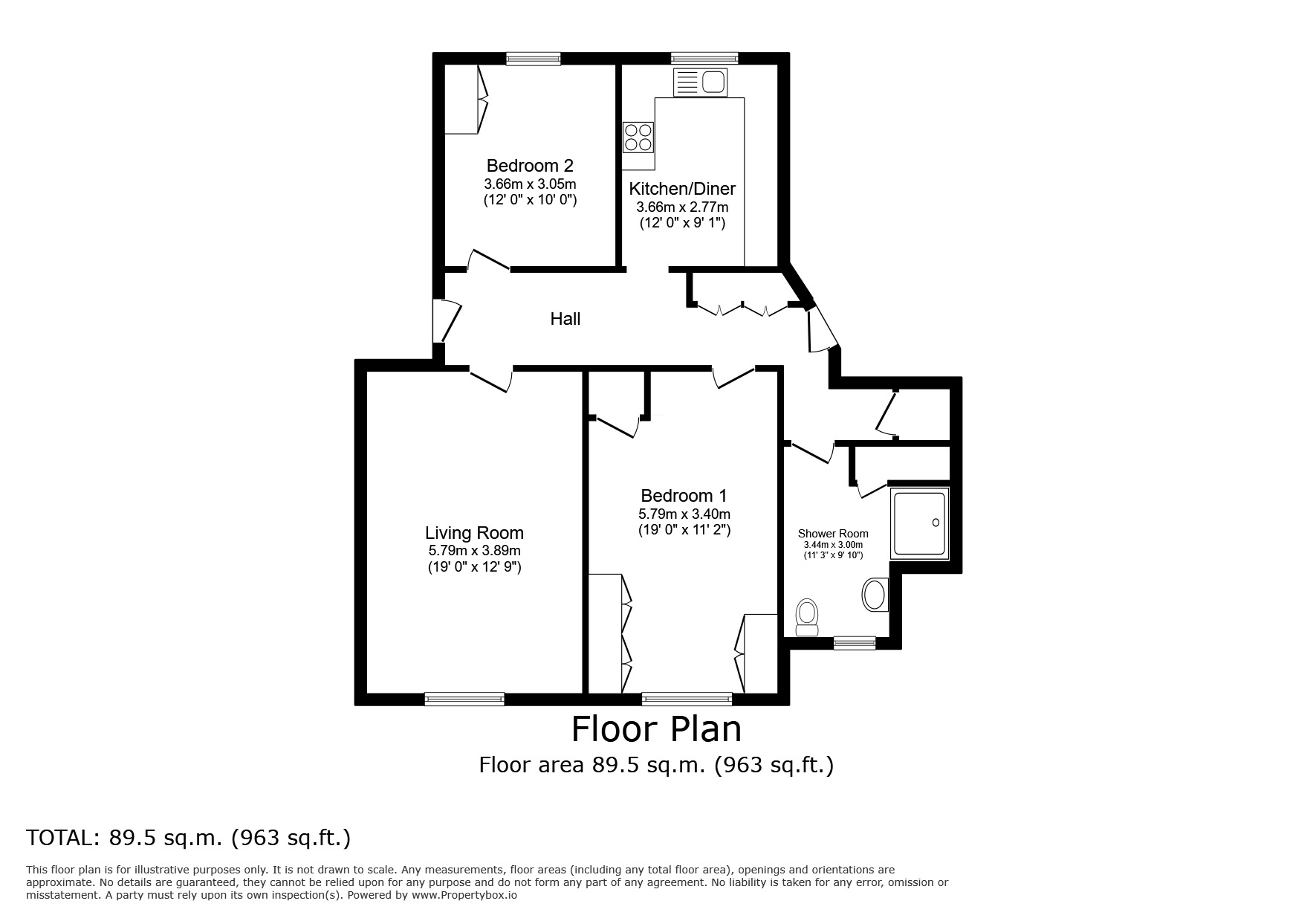 Floorplan of 2 bedroom  Flat for sale, Douglas Avenue, Exmouth, Devon, EX8